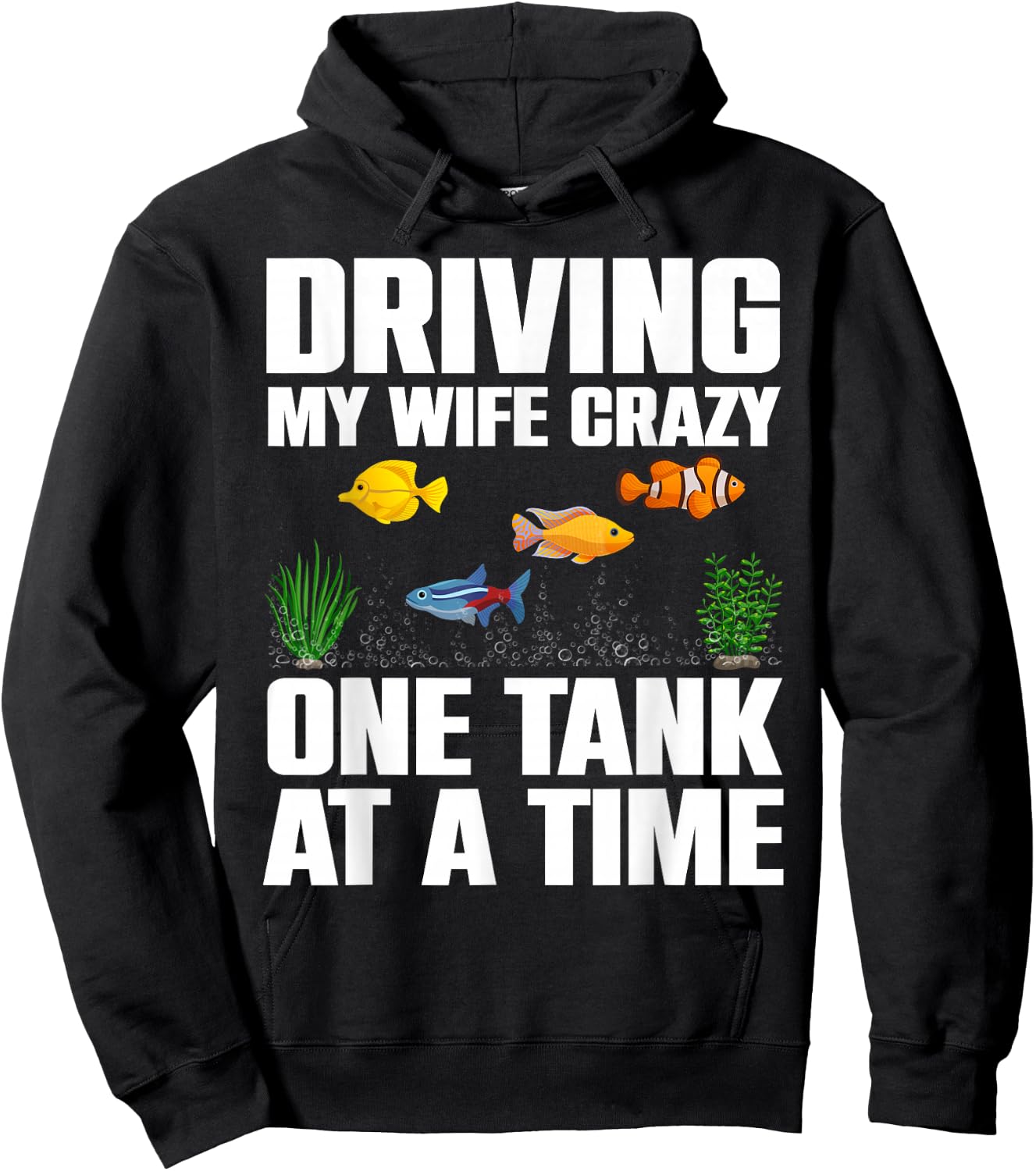 Cute Aquarium Art for Husband Men Fishbowl Fish Tank Lover Hoodie - Hoodie | Black