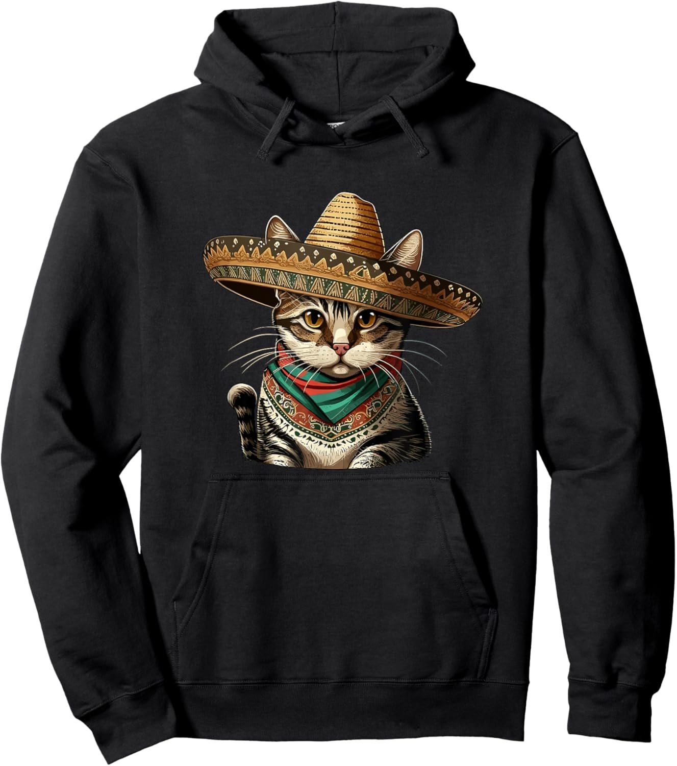 Cinco De Mayo Cat Party Mexican Sombrero Cat Lover Men Women Hoodie - Hoodie | Black