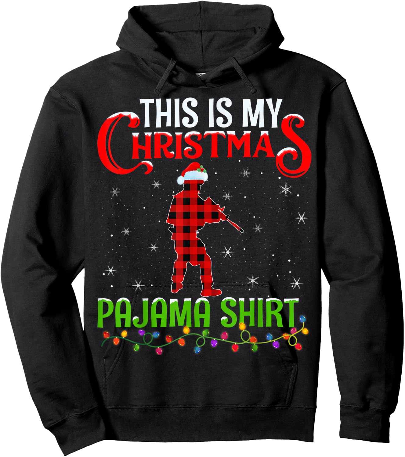 This Is My Christmas Pajama Shirt Airsoft Player Christmas Hoodie - Hoodie | Black