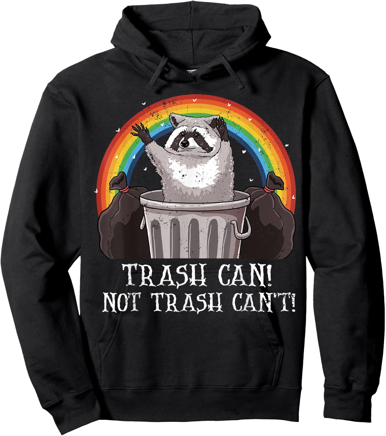 Trash Can Not Trash Can't Funny Raccoon Trash Panda Hoodie - Hoodie | Black