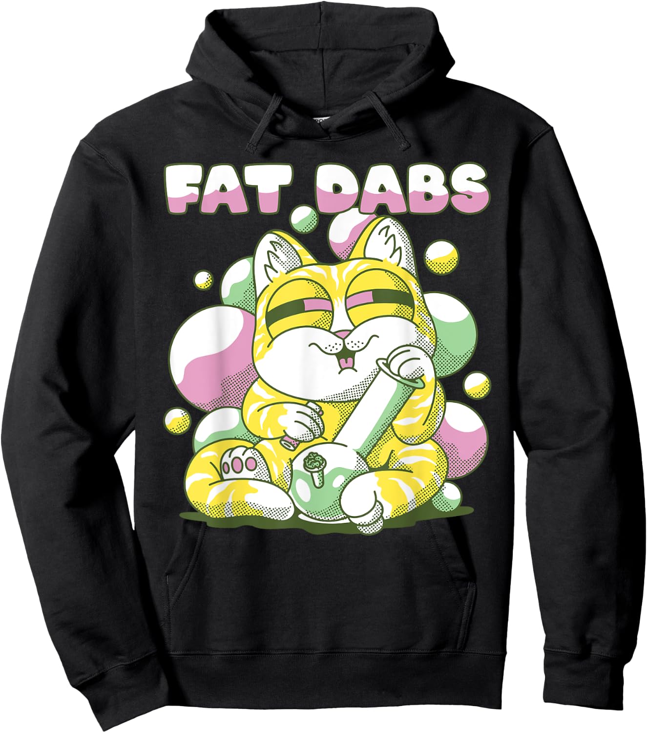 Fat Dabs Cannabis Cat Bong Fat Weight Fitness Hoodie - Hoodie | Black
