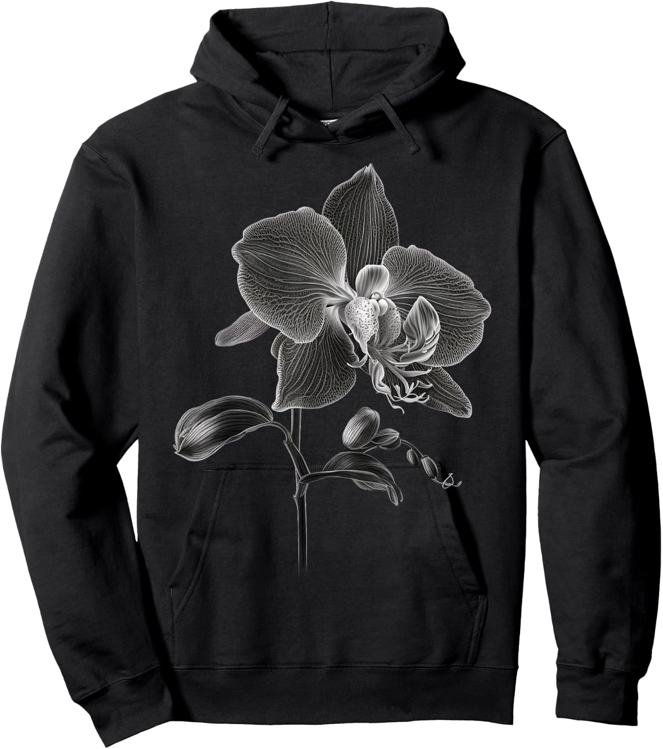 Black and White Orchid men and Orchid Hoodie - Hoodie | Black