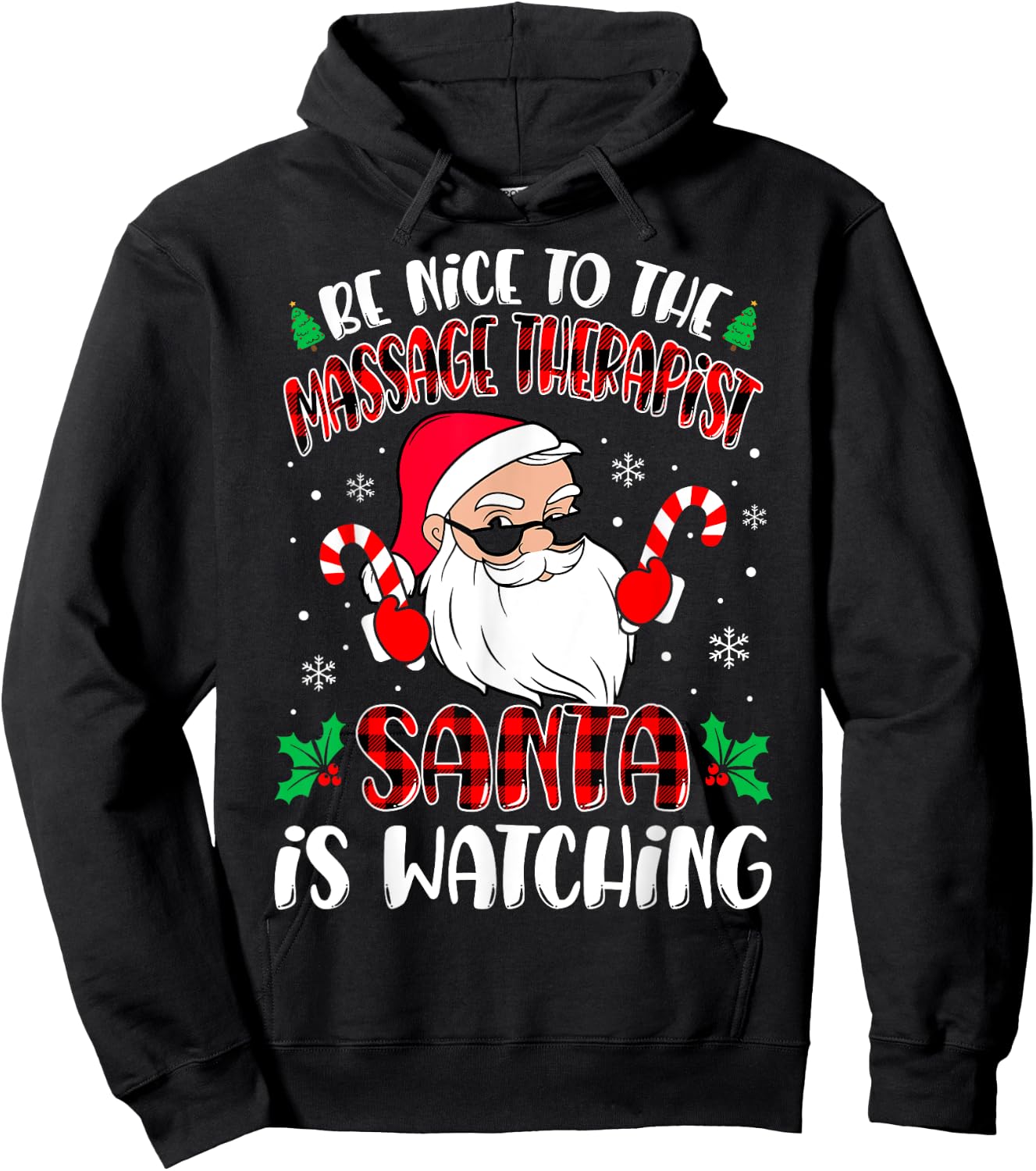 Massage Therapist Santa Funny Therapist Christmas Hoodie - Hoodie | Black