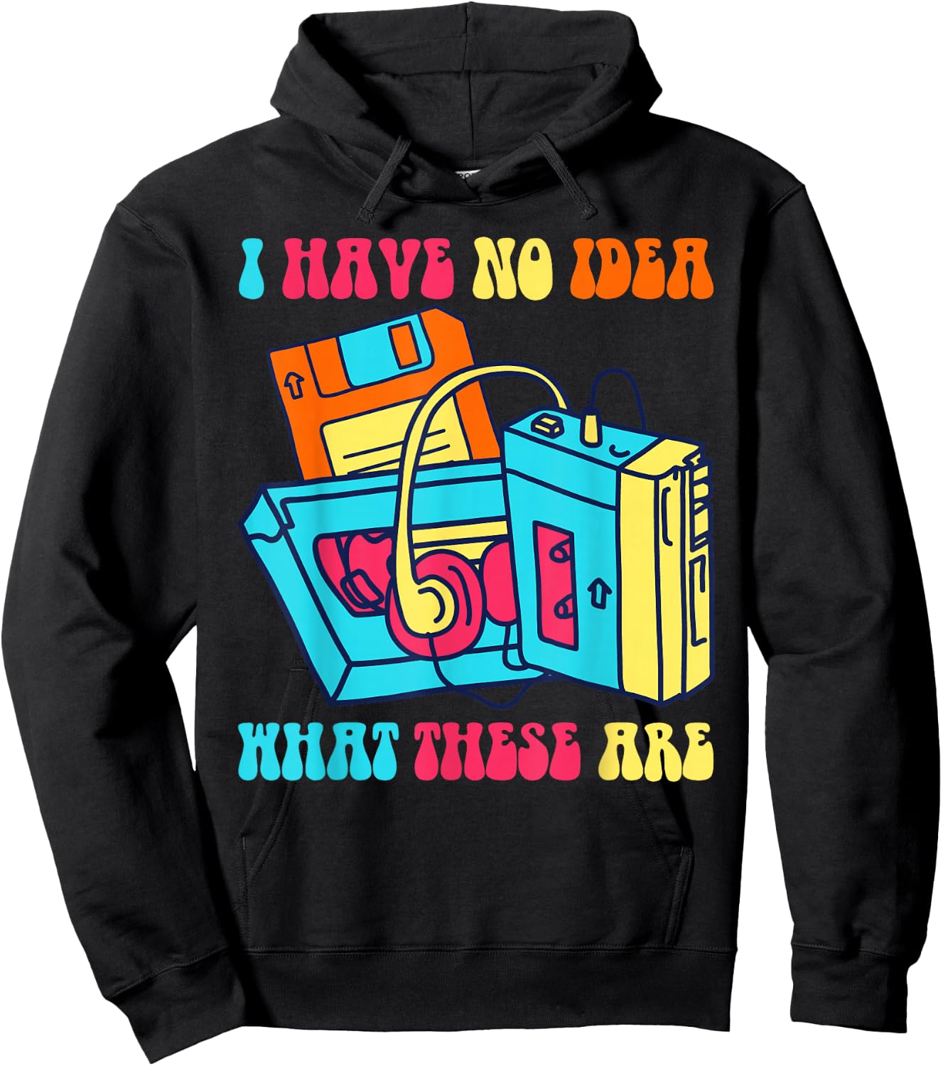 I Have No Idea What These Are 70s 80s 90s Costume Kids Hoodie - Hoodie | Black