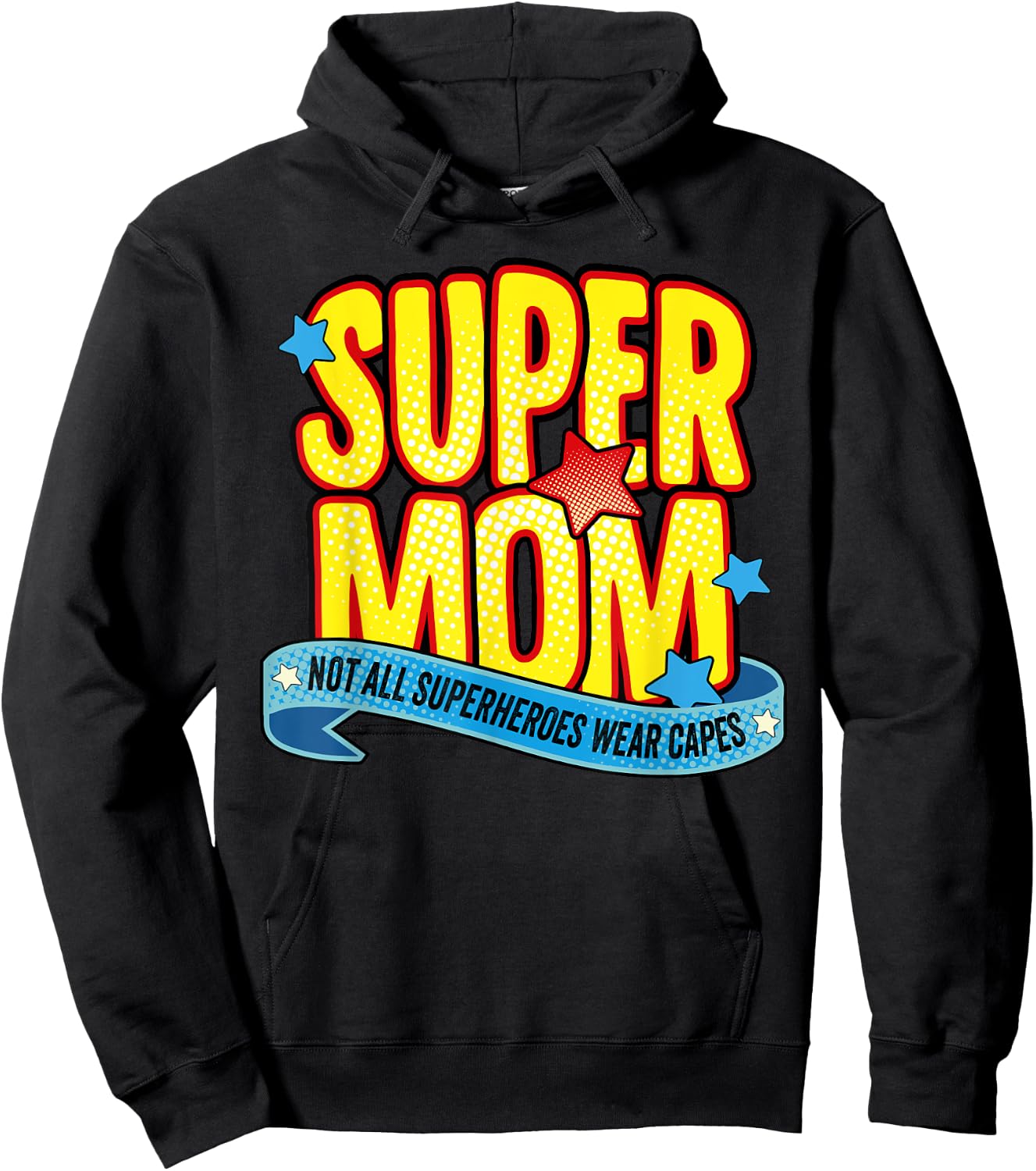 Super mom superhero mother cool retro vintage mother's day Hoodie - Hoodie | Black