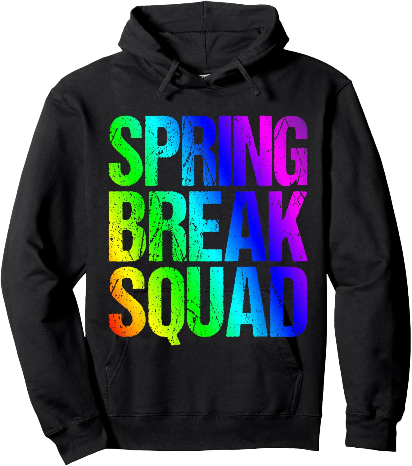 Spring Break Squad Rainbow Vintage Graphic 2026 Hoodie - Hoodie | Black