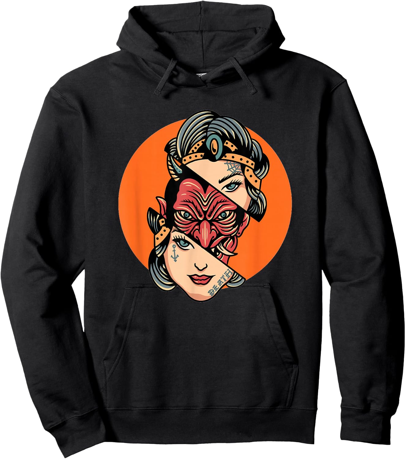 The Devil Inside Cool Tattoo Design Graphic Hoodie - Hoodie | Black