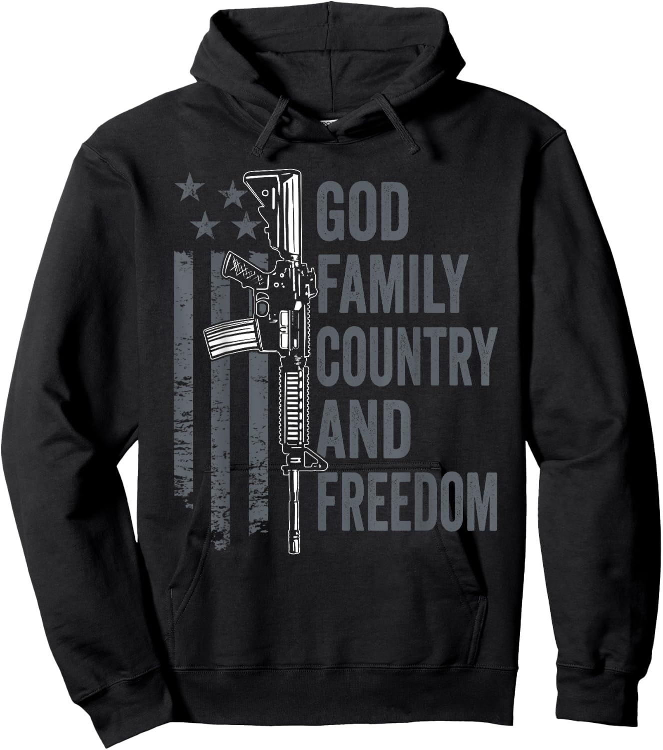 God Family Country Freedom - 2nd Amendment Pro Gun AR15 Hoodie - Hoodie | Black