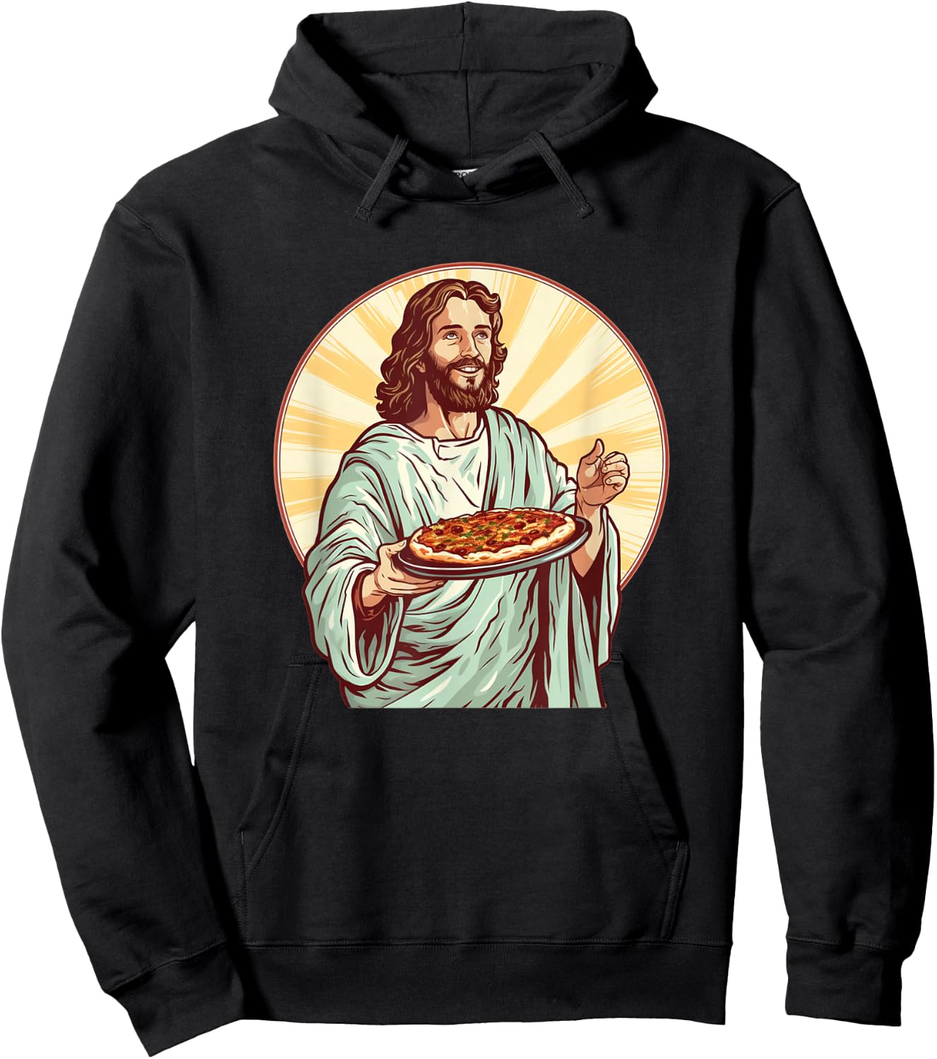 Jesus Pizza for holy Food and Lunch Time Lovers Hoodie - Hoodie | Black