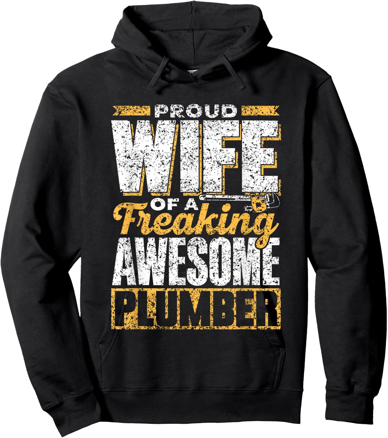 Proud Wife of a Damn Good Plumber Pipe Hoodie - Hoodie | Black