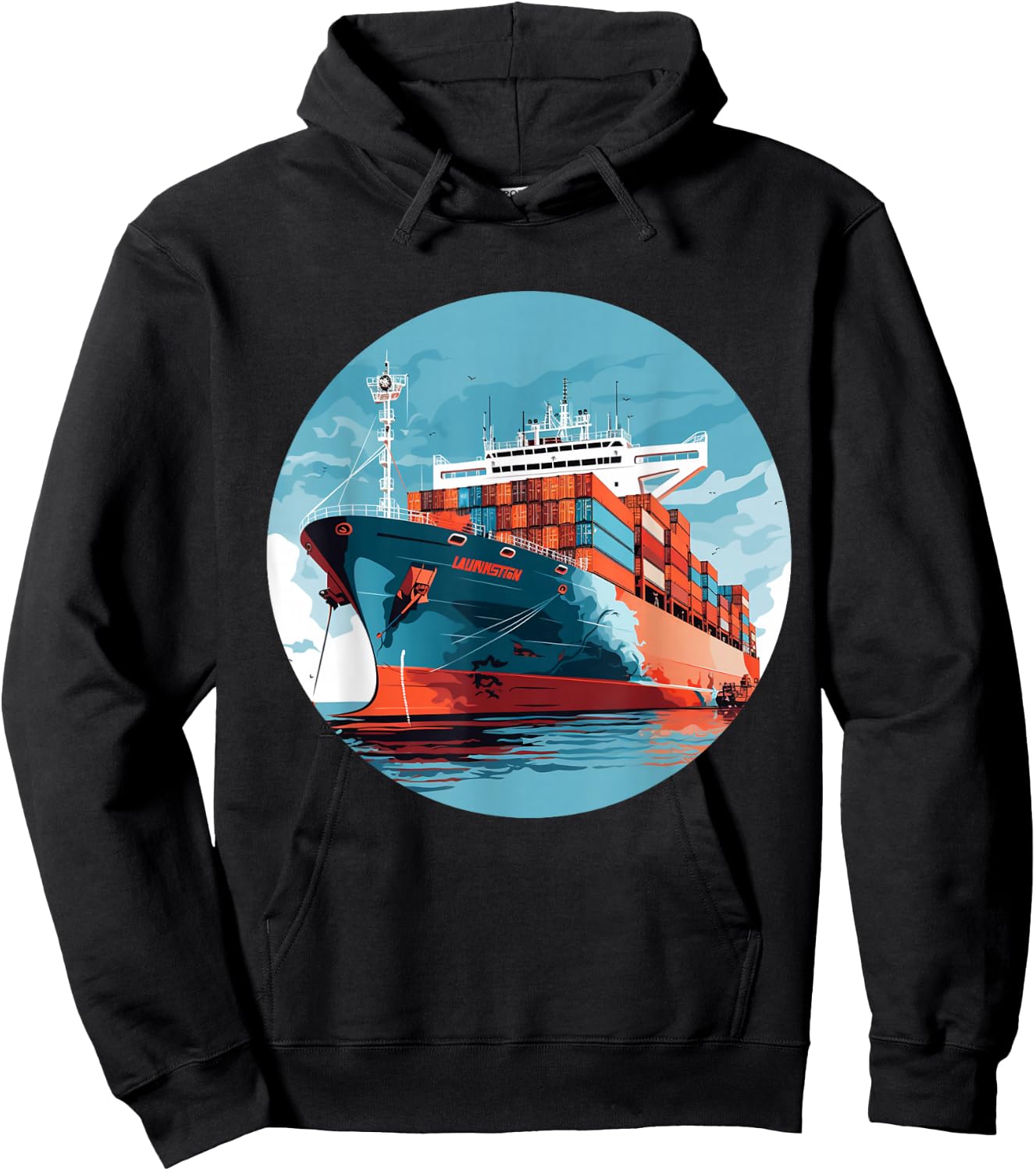 Big Transport Ship for Cargo Container Ships Lovers Hoodie - Hoodie | Black
