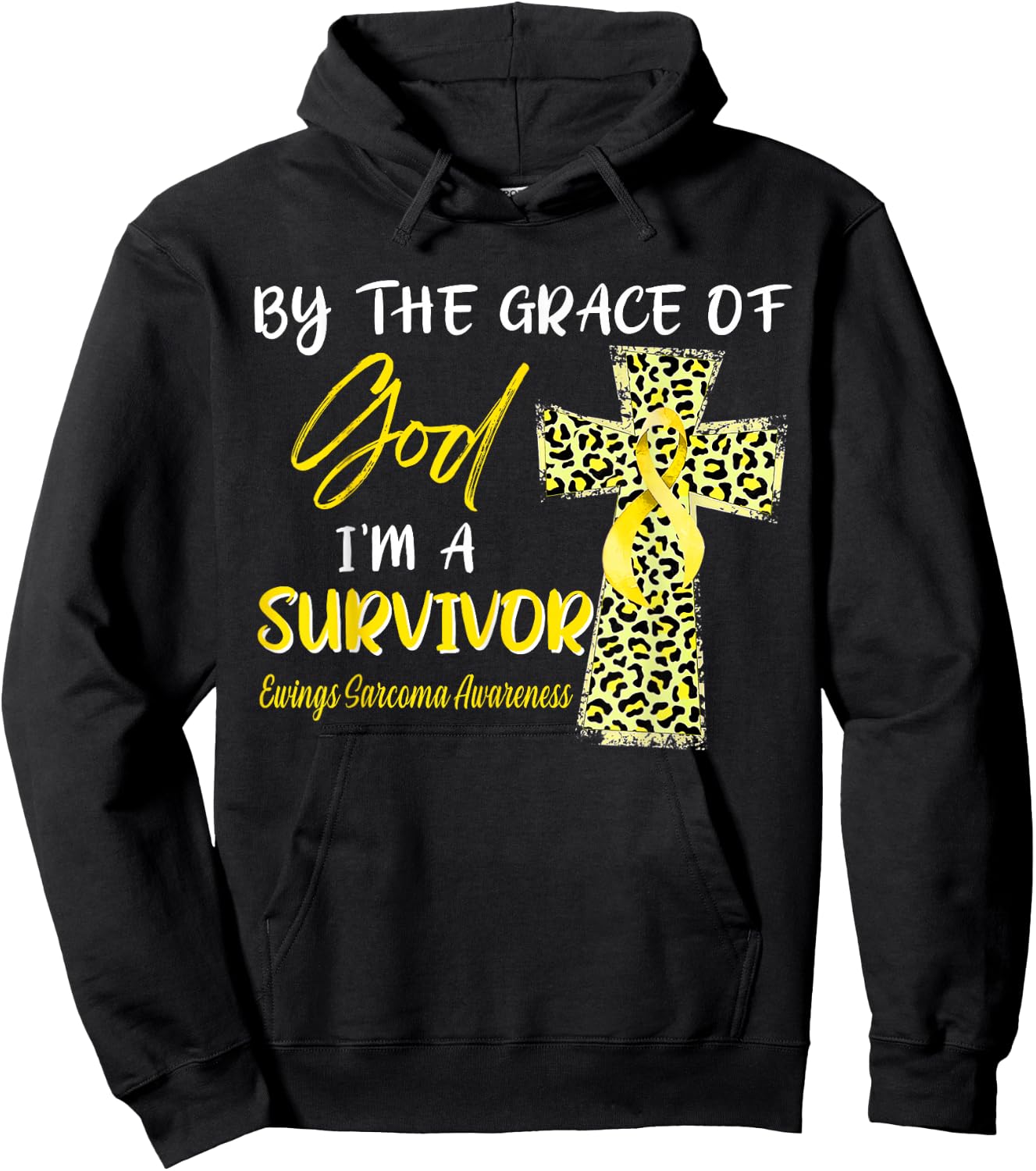 I'm A Survivor Ewings Sarcoma Awareness Yellow Ribbon Hoodie - Hoodie | Black