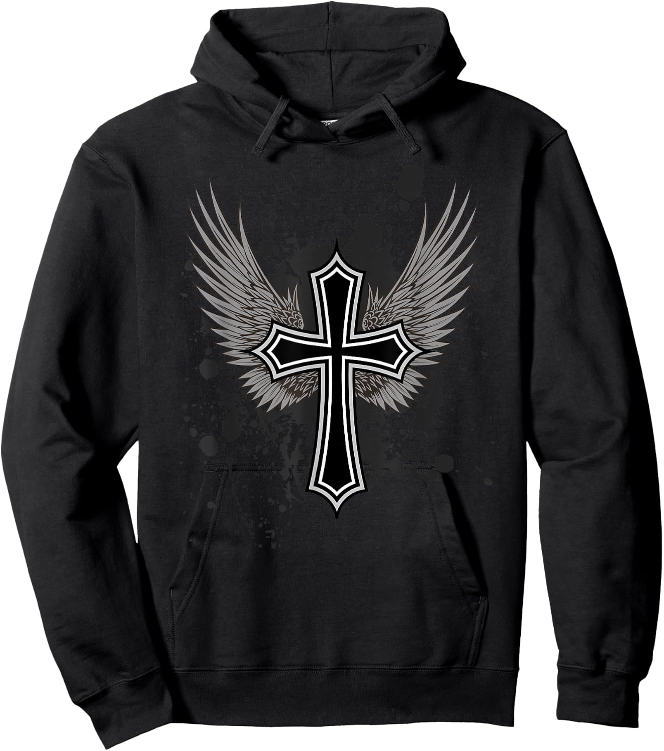 Y2K Aesthetic Cross 90's 2000's Biker Grunge Punk Rock Emo Hoodie - Hoodie | Black