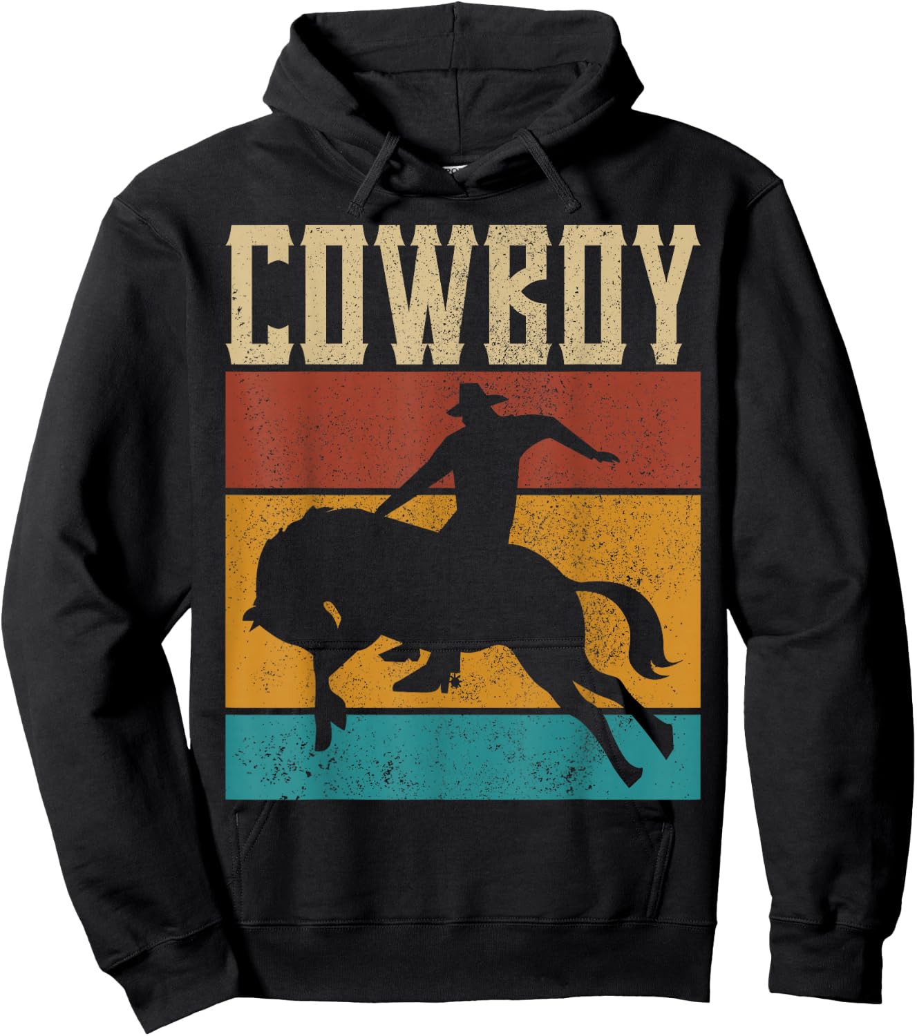 Western Outfits Nashville Men Boys Kids Country Rodeo Cowboy Hoodie - Hoodie | Black