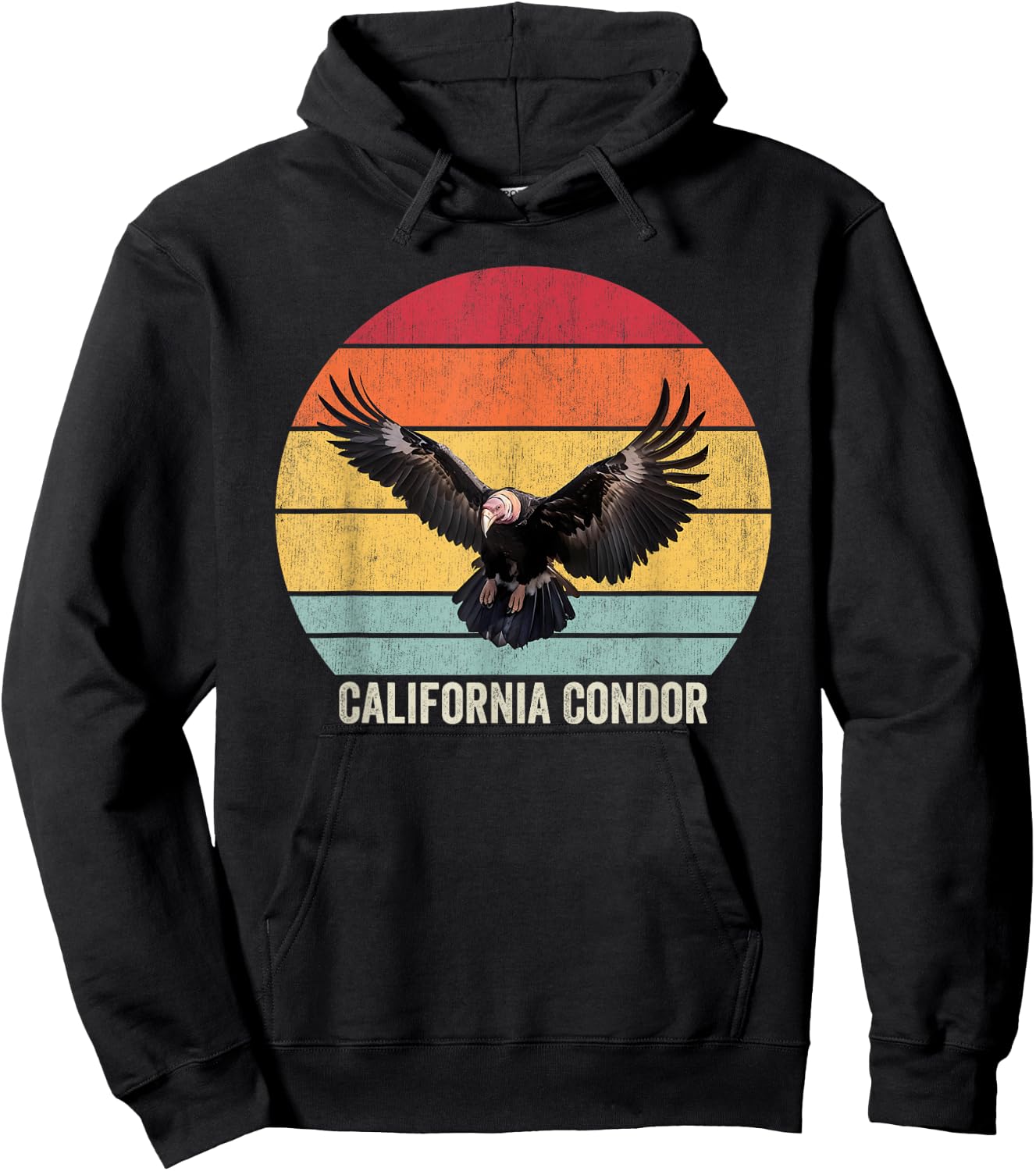 California Condor Vintage , Black, Small, -Kids Hoodie - Hoodie | Black