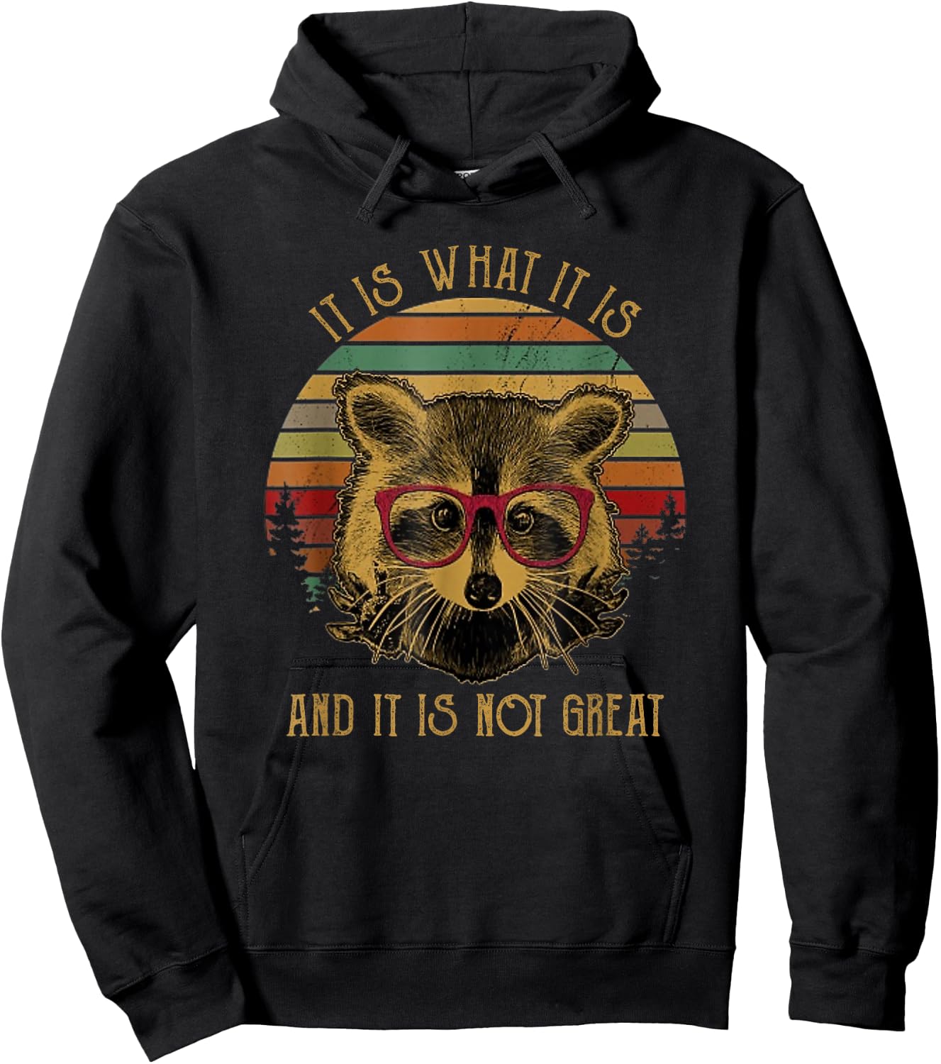 Racoon Trash Panda -Kids Black Cartoon Hoodie - Hoodie | Black
