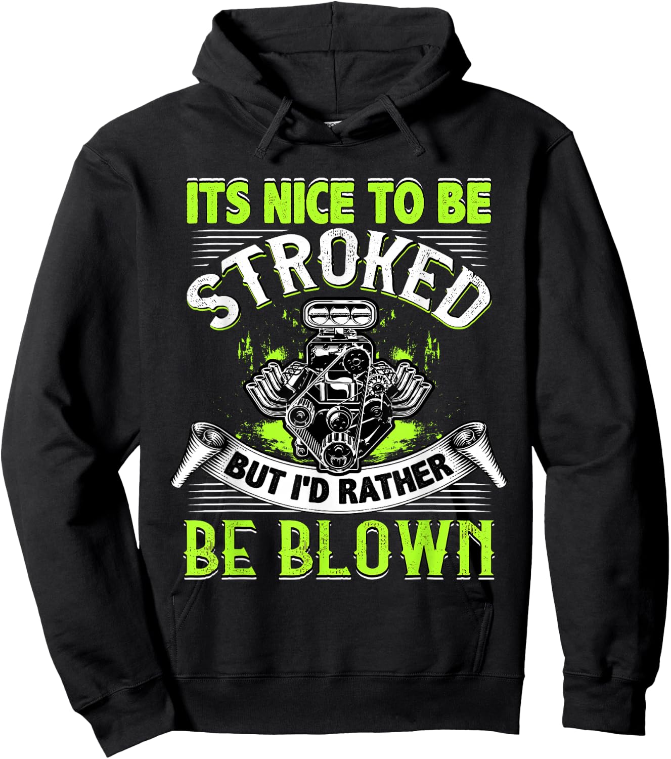 It's Nice To Be Stroked Funny Racing Drag Race Hoodie - Hoodie | Black