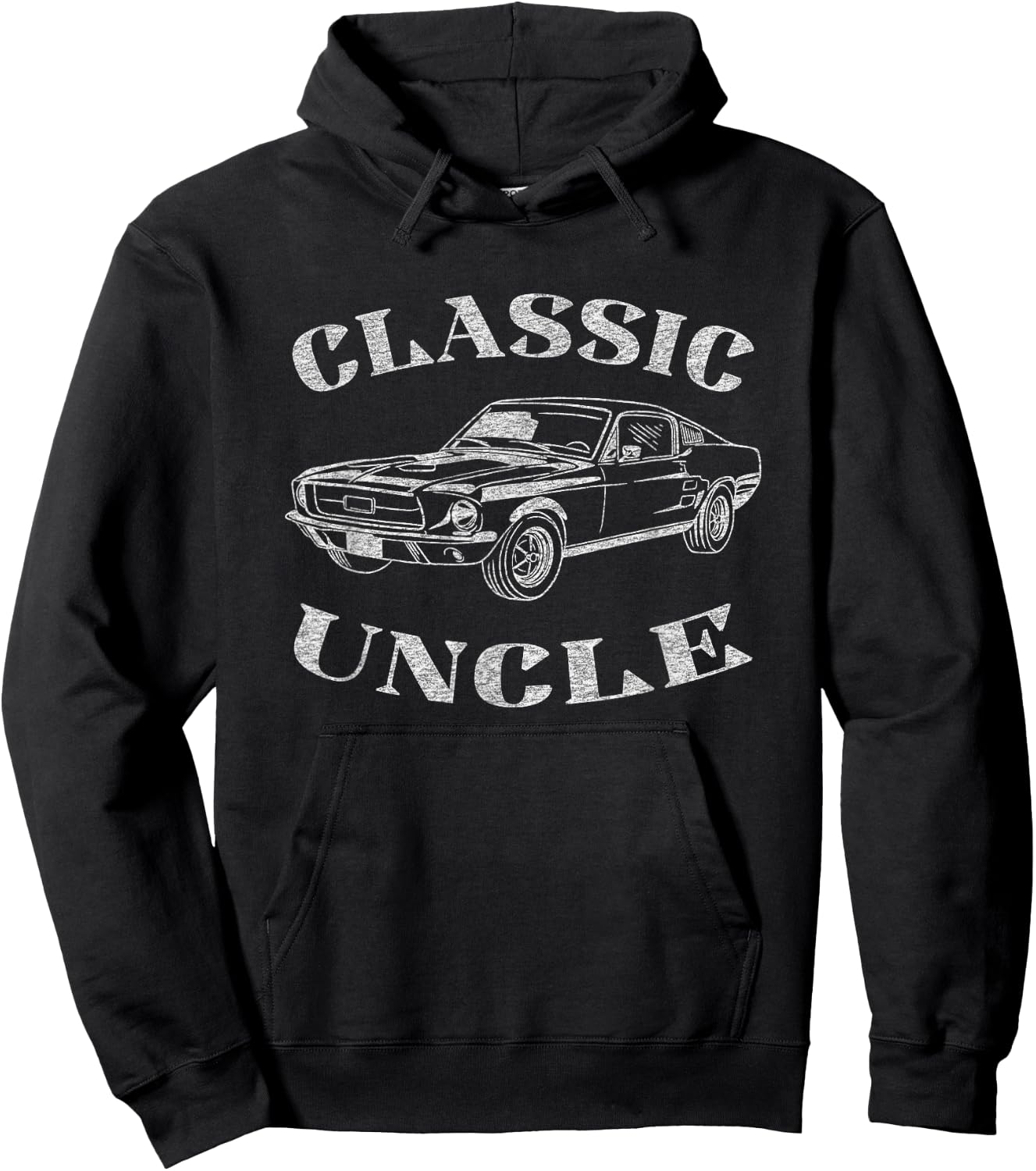 Funny Uncle Saying Classic Car Graphic Hoodie - Hoodie | Black