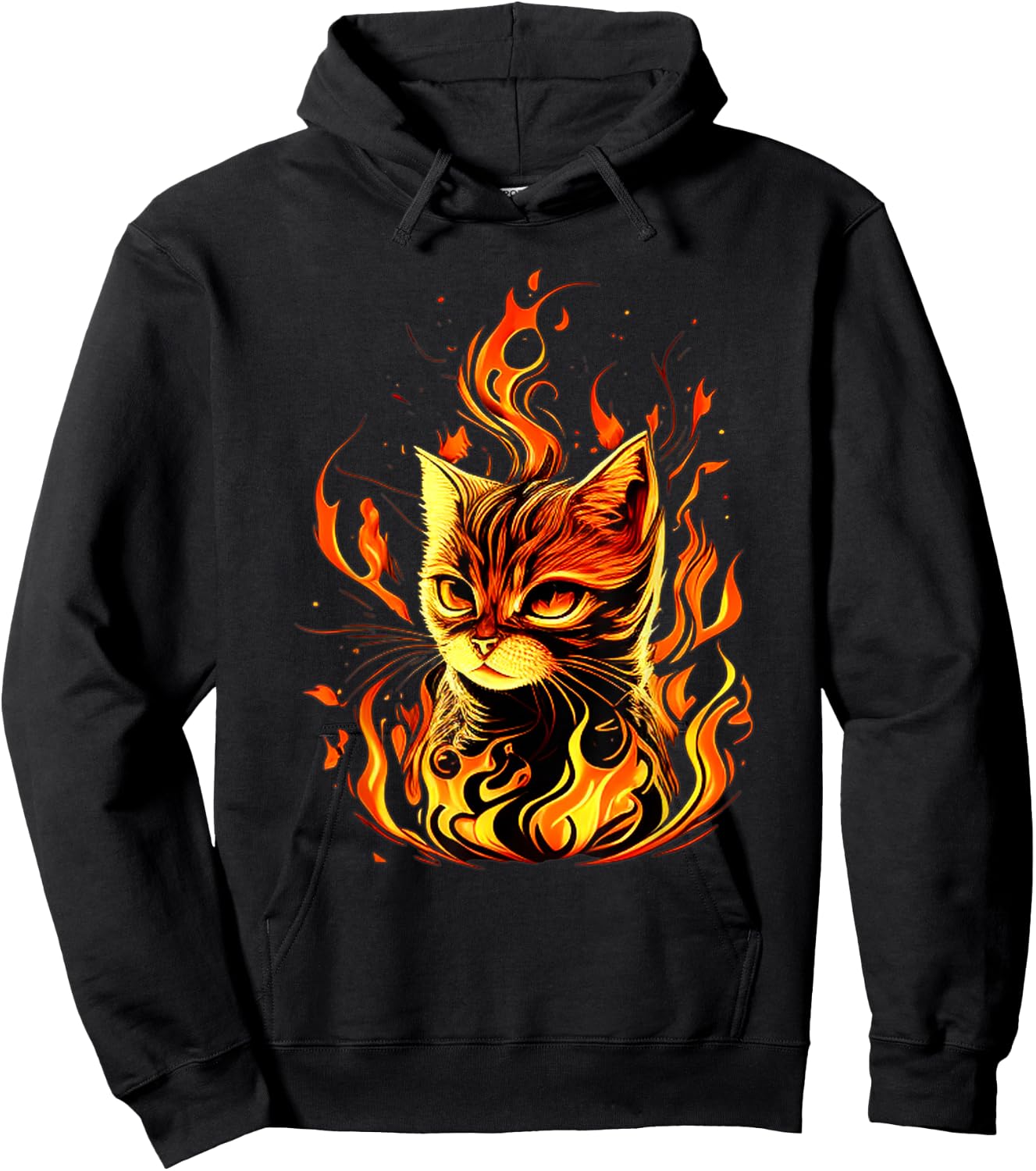 Funny burning look for Fire Cats and Hell Cat Lovers Hoodie - Hoodie | Black