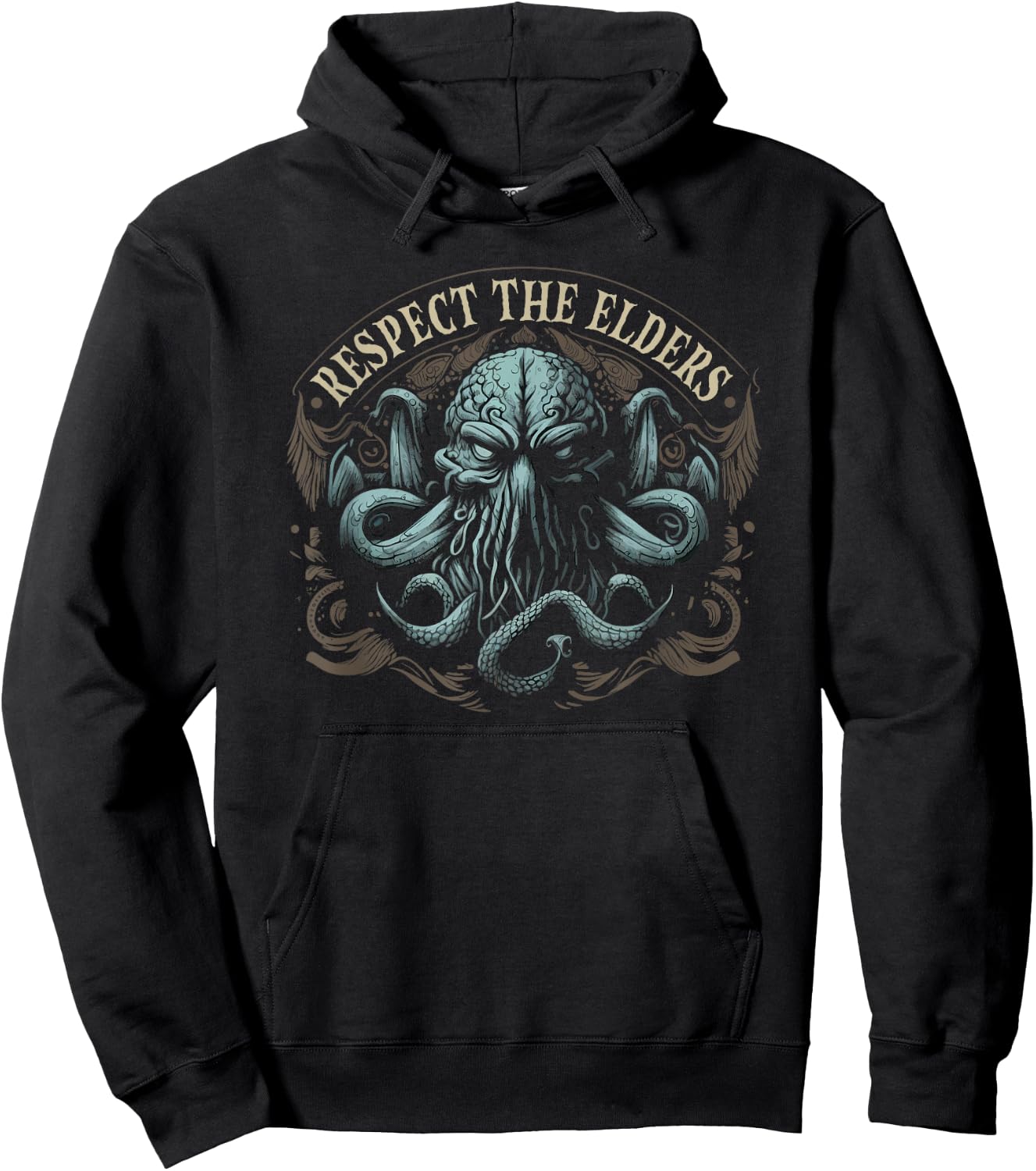 Cthulhu Respect The Elders, Cosmic Horror Cthulhu Hoodie - Hoodie | Black