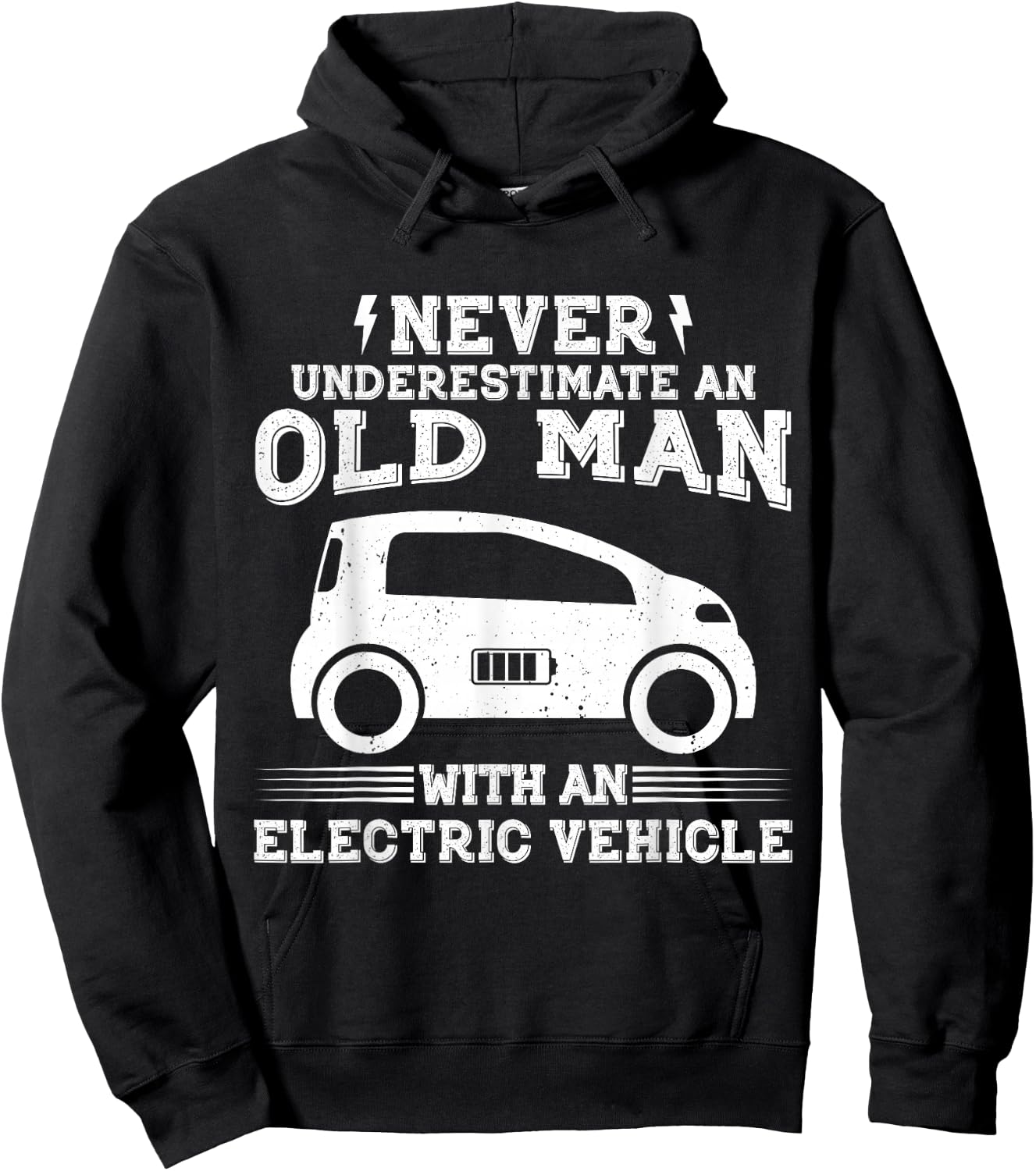 Funny Electric Vehicle - EV Car Electric Men Hoodie - Hoodie | Black
