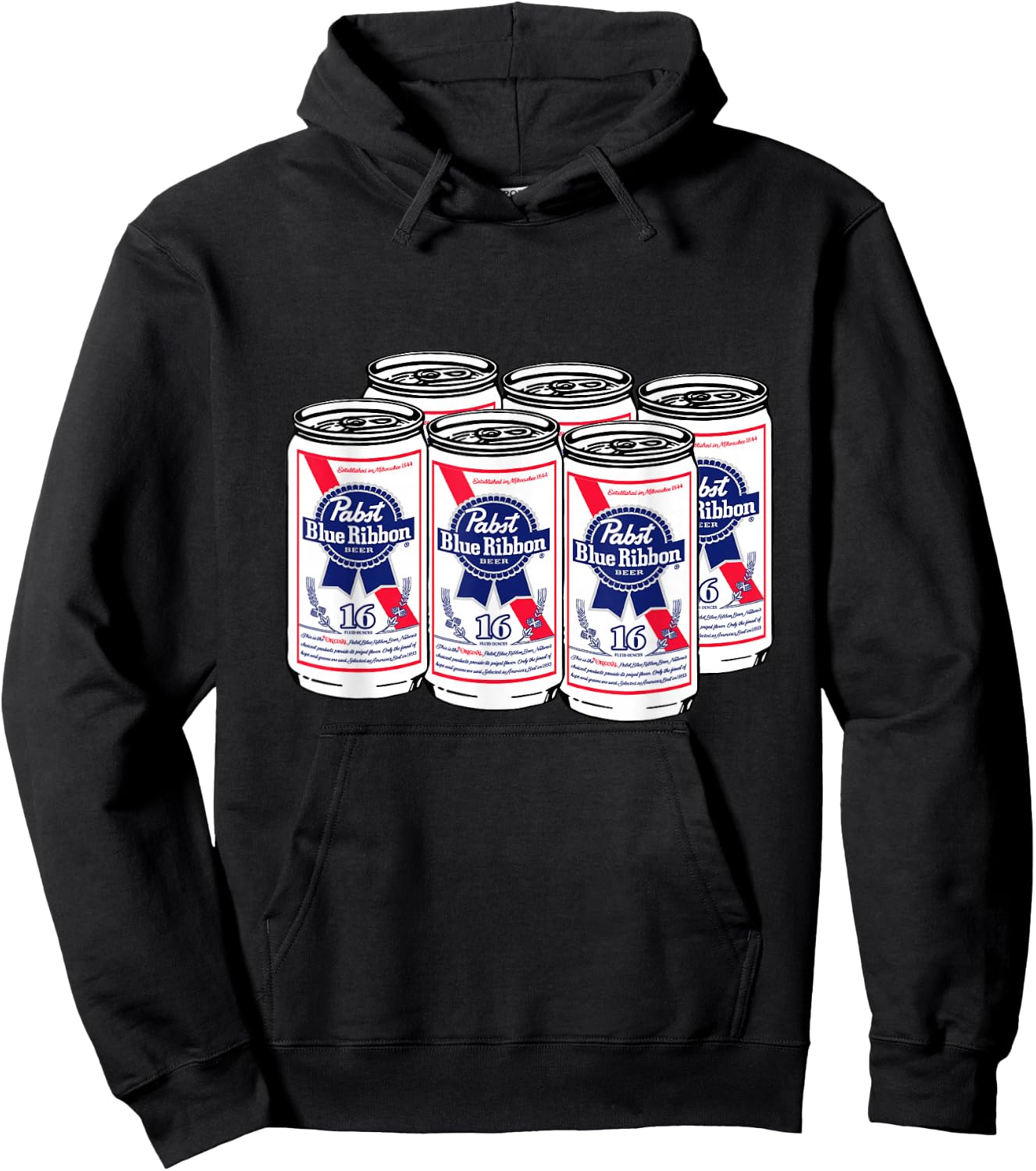 Pabst Blue Ribbon Cans Art Hoodie - Hoodie | Black