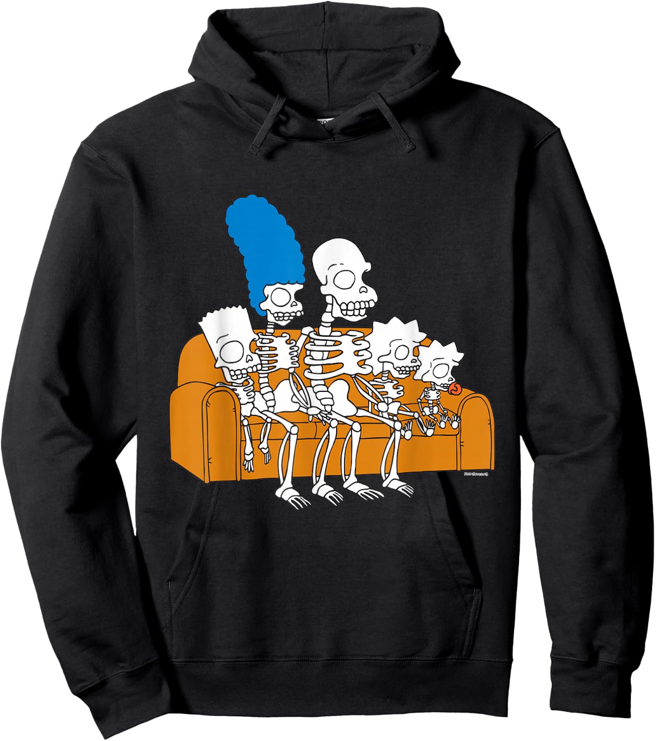 The Simpsons Skeletons Treehouse of Horror Couch Gag Hoodie - Hoodie | Black