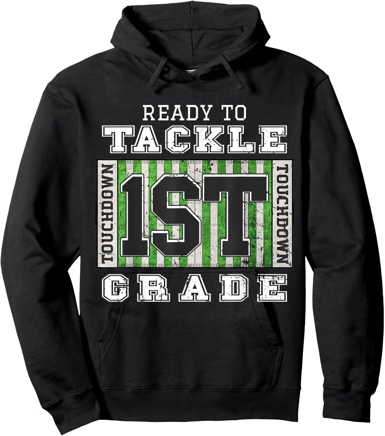 First Day of School - Ready To Tackle 1st Grade Football Hoodie - Hoodie | Black