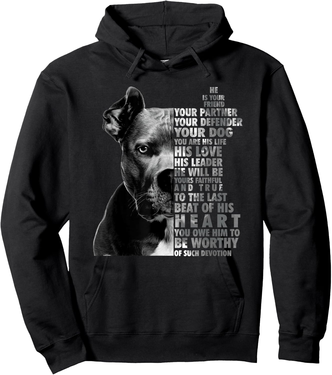 He is Your Friend Your Partner Your Defender - Pitbull Lover Hoodie - Hoodie | Black