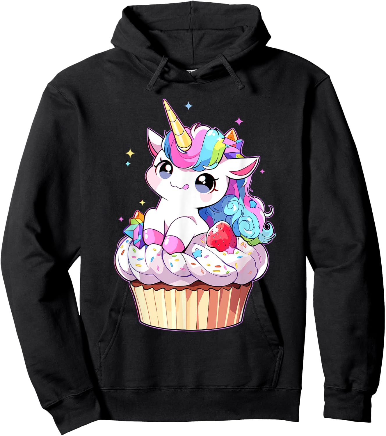 Cute Cupcake Baker Unicorn Lovers for Kids Women Hoodie - Hoodie | Black