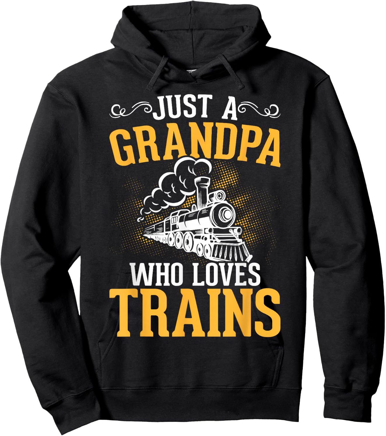 Just A Grandpa Who Loves Trains Hoodie - Hoodie | Black