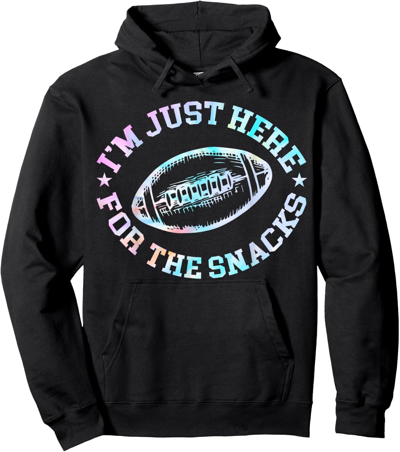 Just Here For The Snacks American Football Sister Tie Dye Hoodie - Hoodie | Black