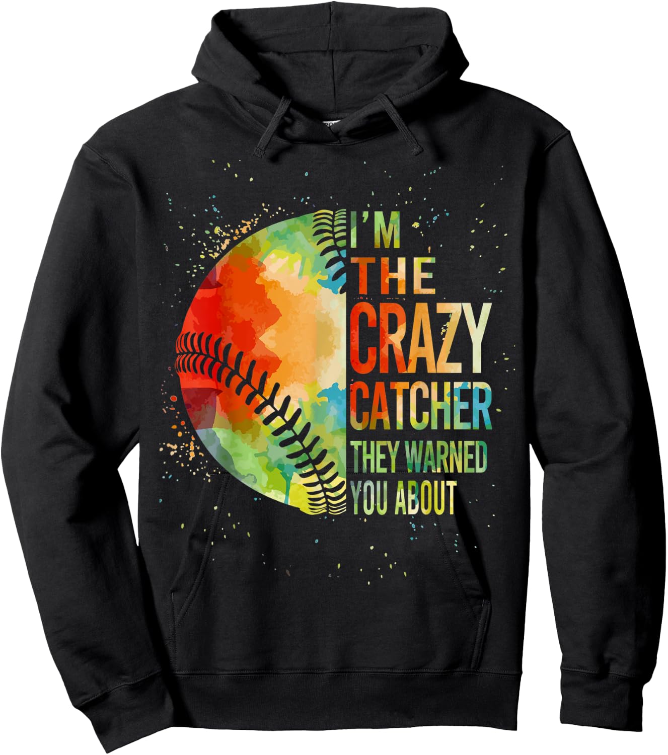 Softball-Shirt Crazy Catcher Funny Youth Teen Girl Women Hoodie - Hoodie | Black