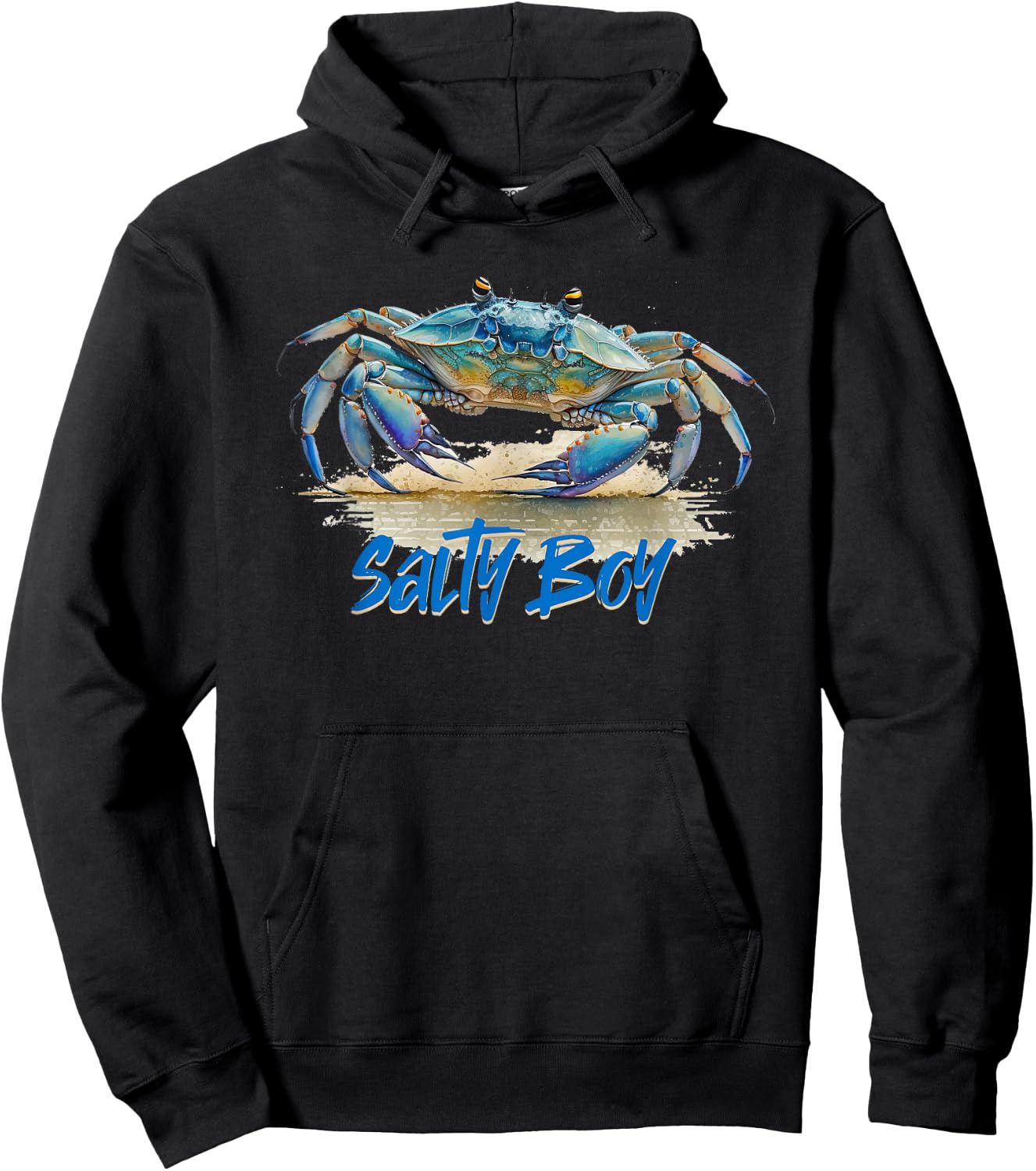Salty Boy Salty Attitude Funny Fishing Crab Fishing Salty Hoodie - Hoodie | Black