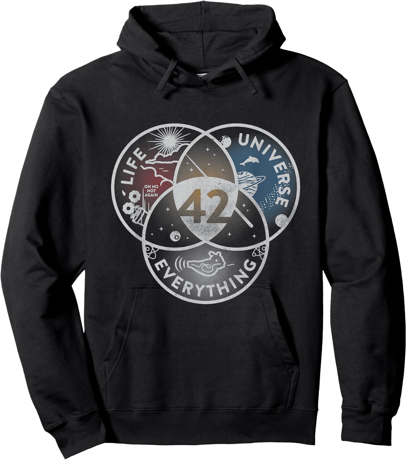 Venn Diagram Life The Universe and Everything - 42 Life Hoodie - Hoodie | Black