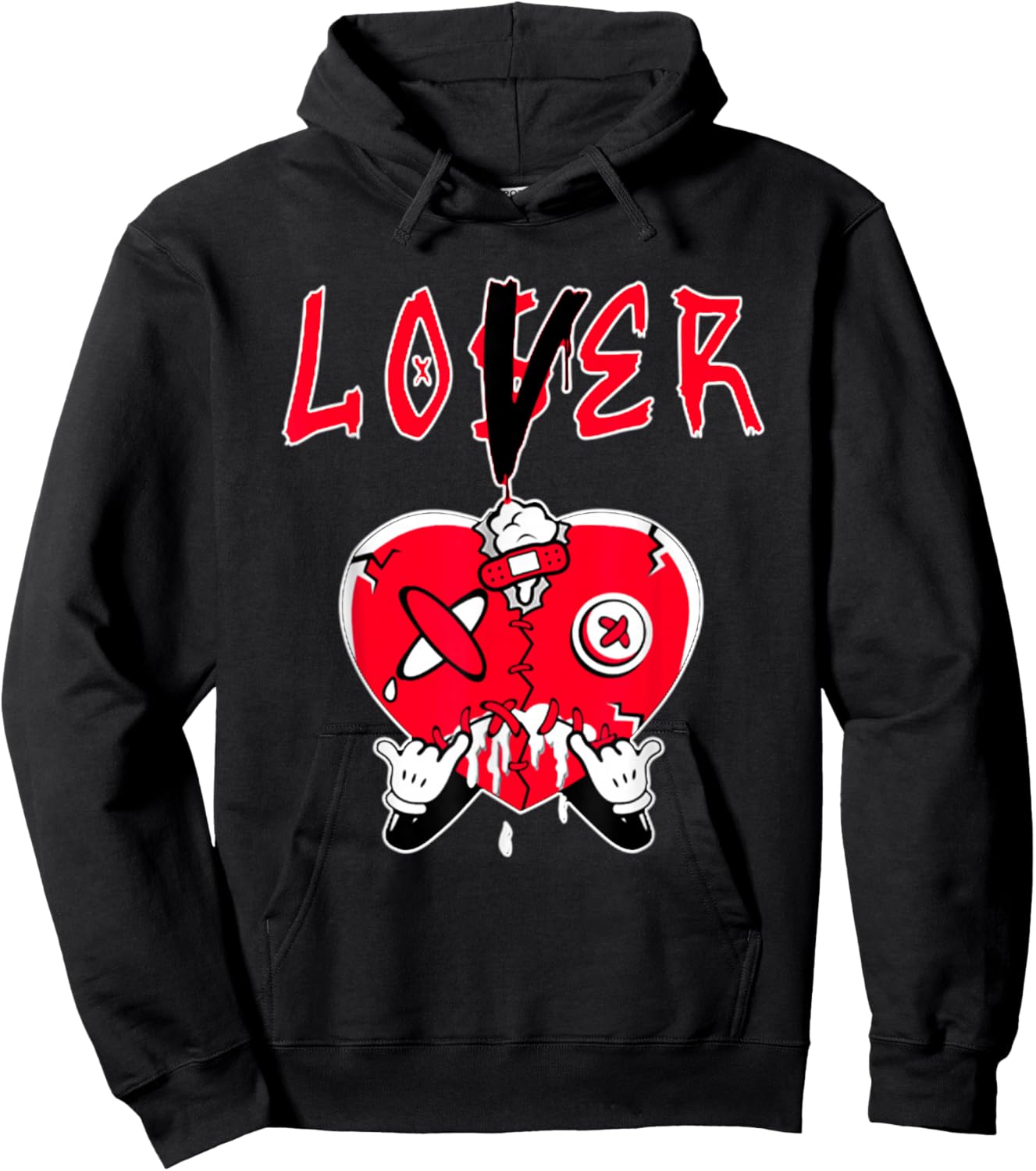 Loser Red To Match Loser Lover Heart 5 Racer Red Drip Hoodie - Hoodie | Black
