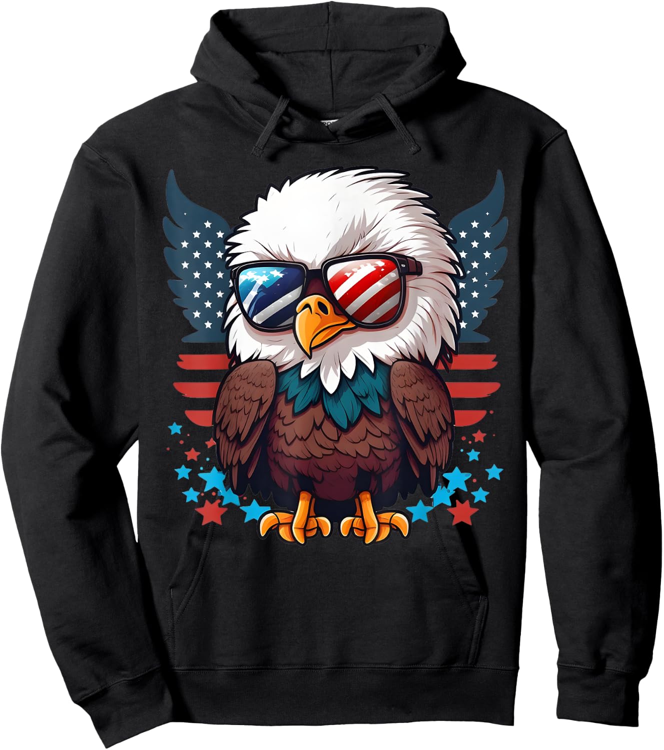 America Toddler Eagle Funny Patriotic Kids Eagle Hoodie - Hoodie | Black