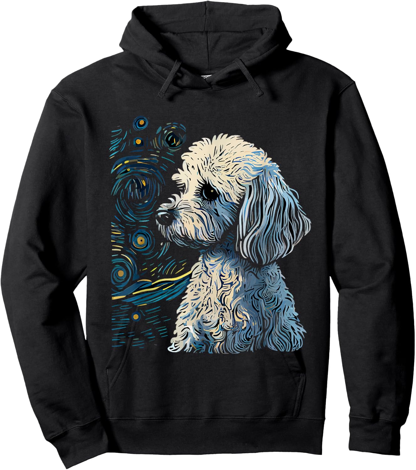 Maltipoo Starry Night Van Gogh Maltipoo Mom Dad Owner Hoodie - Hoodie | Black