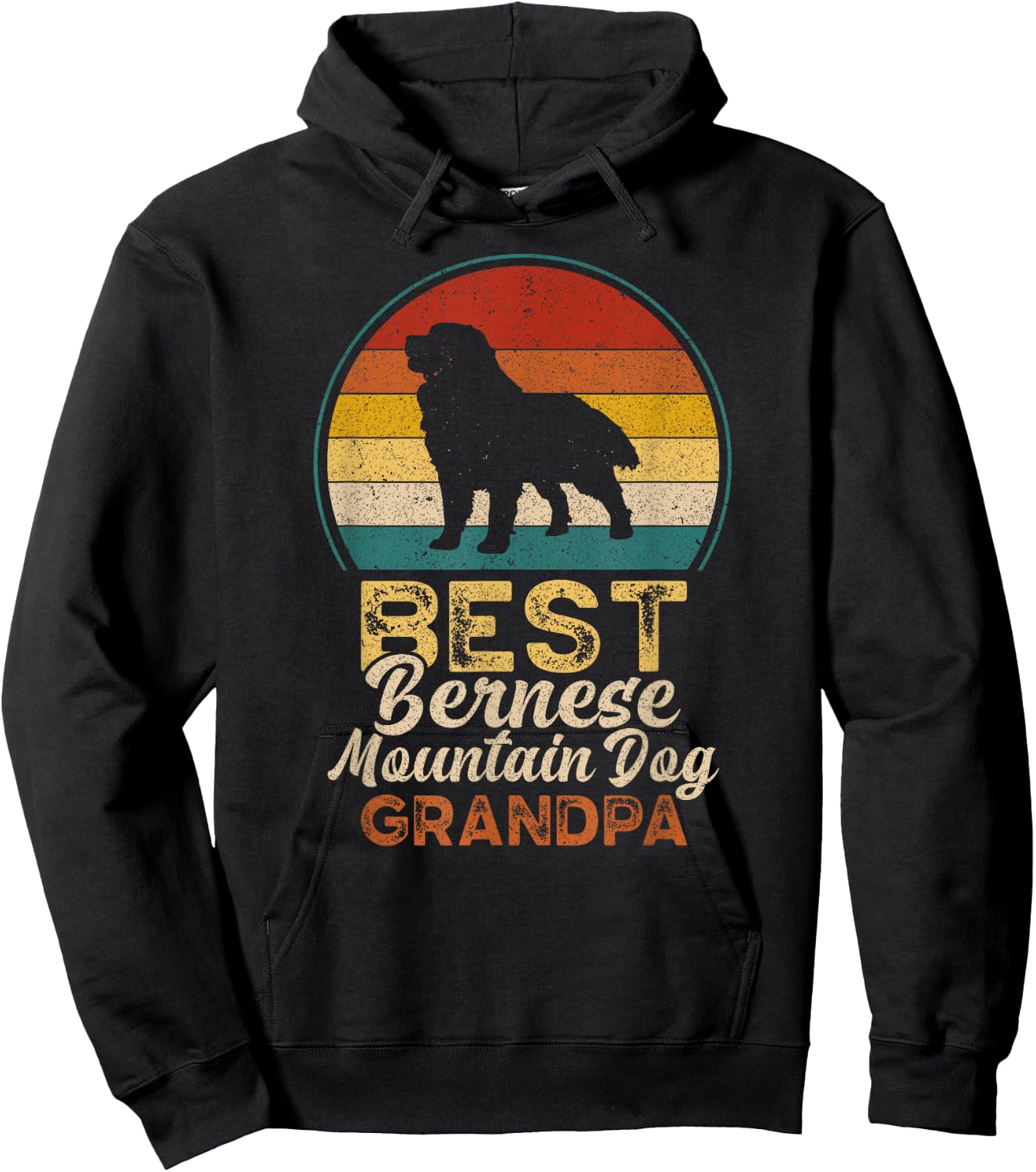 Best Bernese Mountain Dog Grandpa, Father's Day, Grandfather Men Hoodie - Hoodie | Black