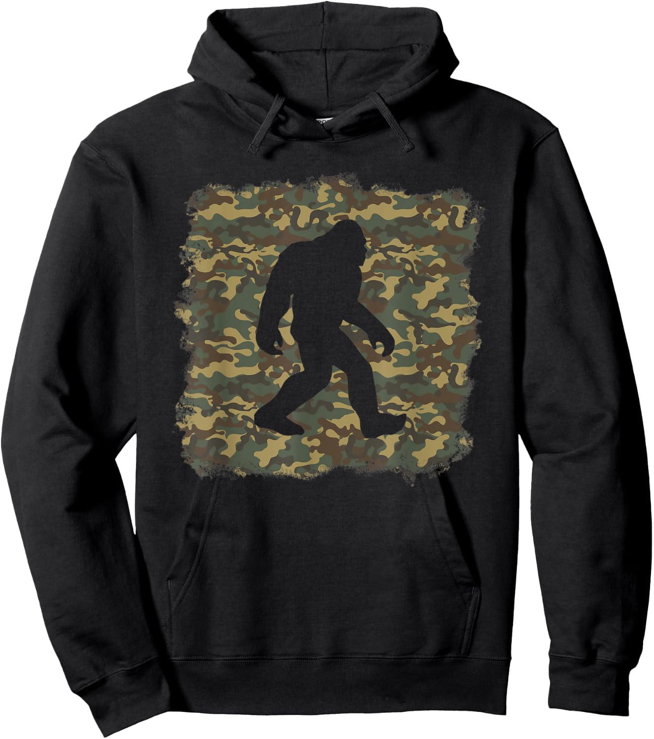 Camouflage Bigfoot Sasquatch Camo Army Pattern Big Foot Hoodie - Hoodie | Black
