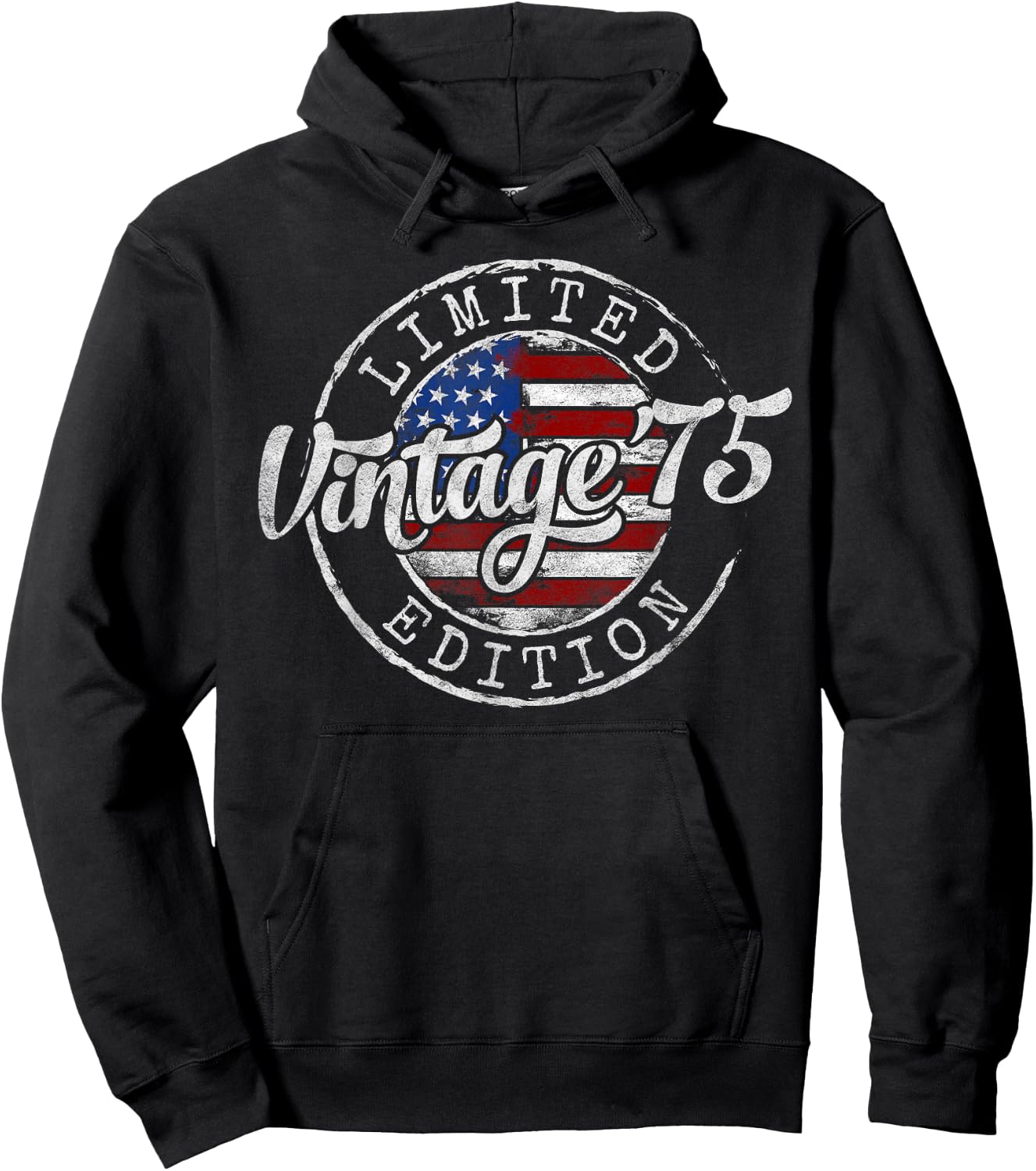 Vintage 1975 50th Birthday Gifts Women 50 Year Old Hoodie - Hoodie | Black