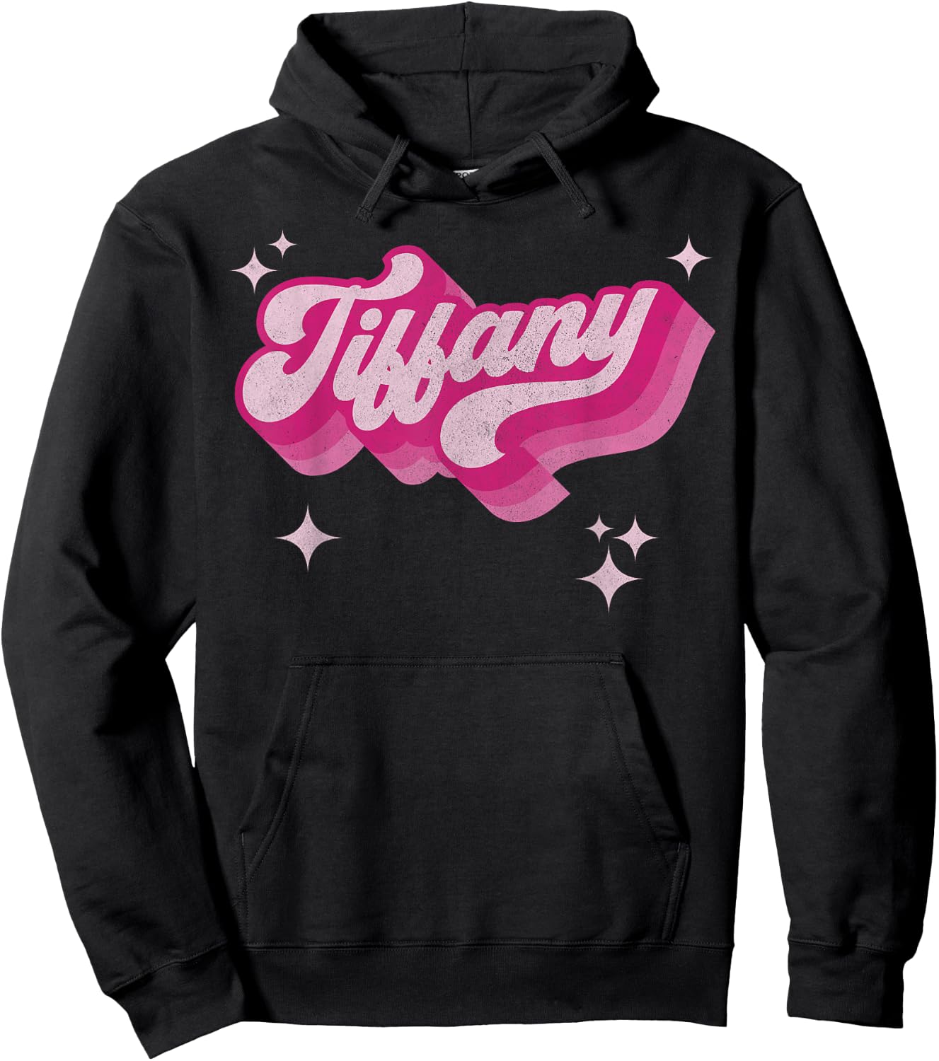 Tiffany First Name Girl Vintage Style 70s Personalized Retro Hoodie - Hoodie | Black