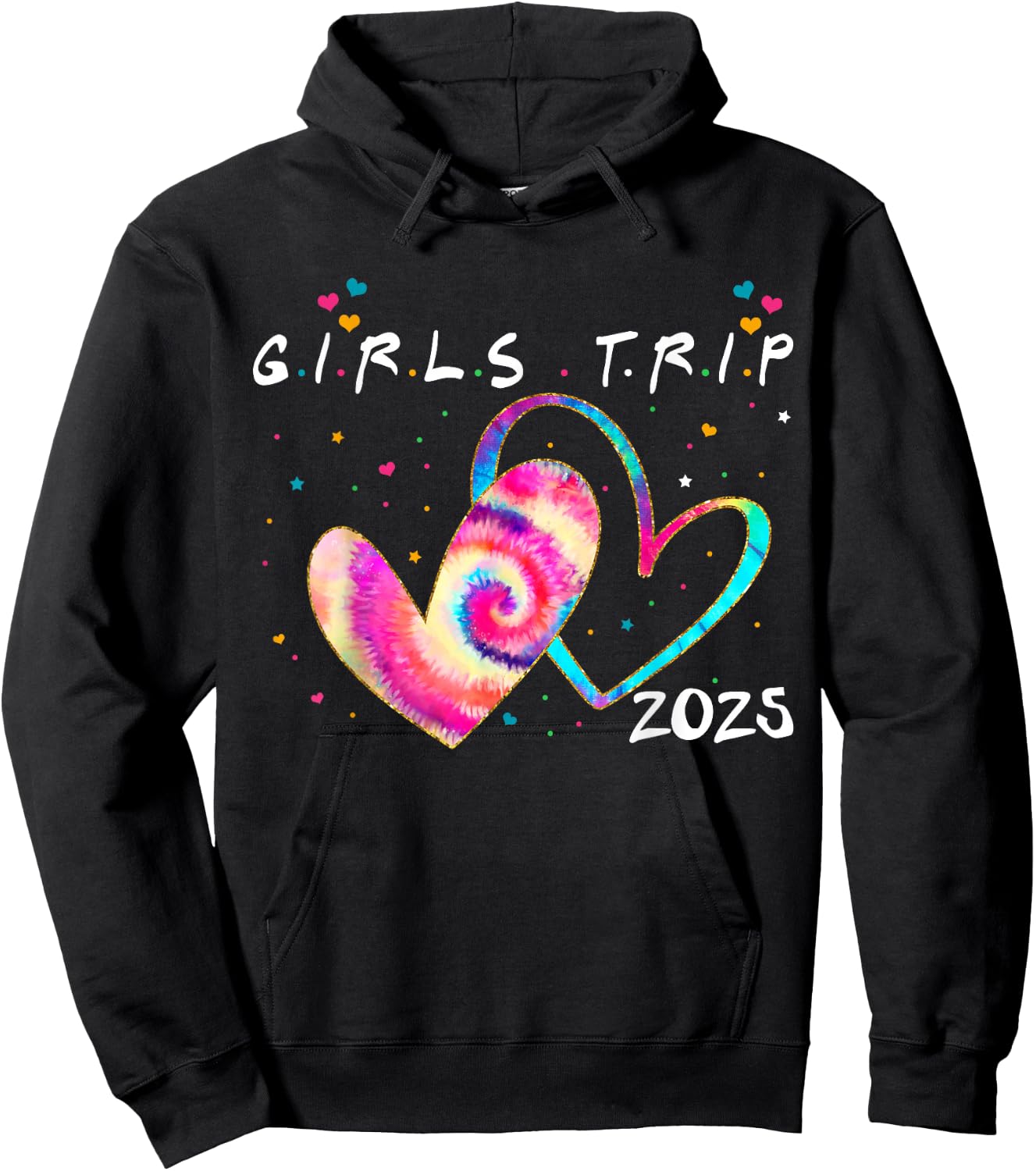 Girls Trip 2025 Summer Beach Vacation Besties Hoodie - Hoodie | Black