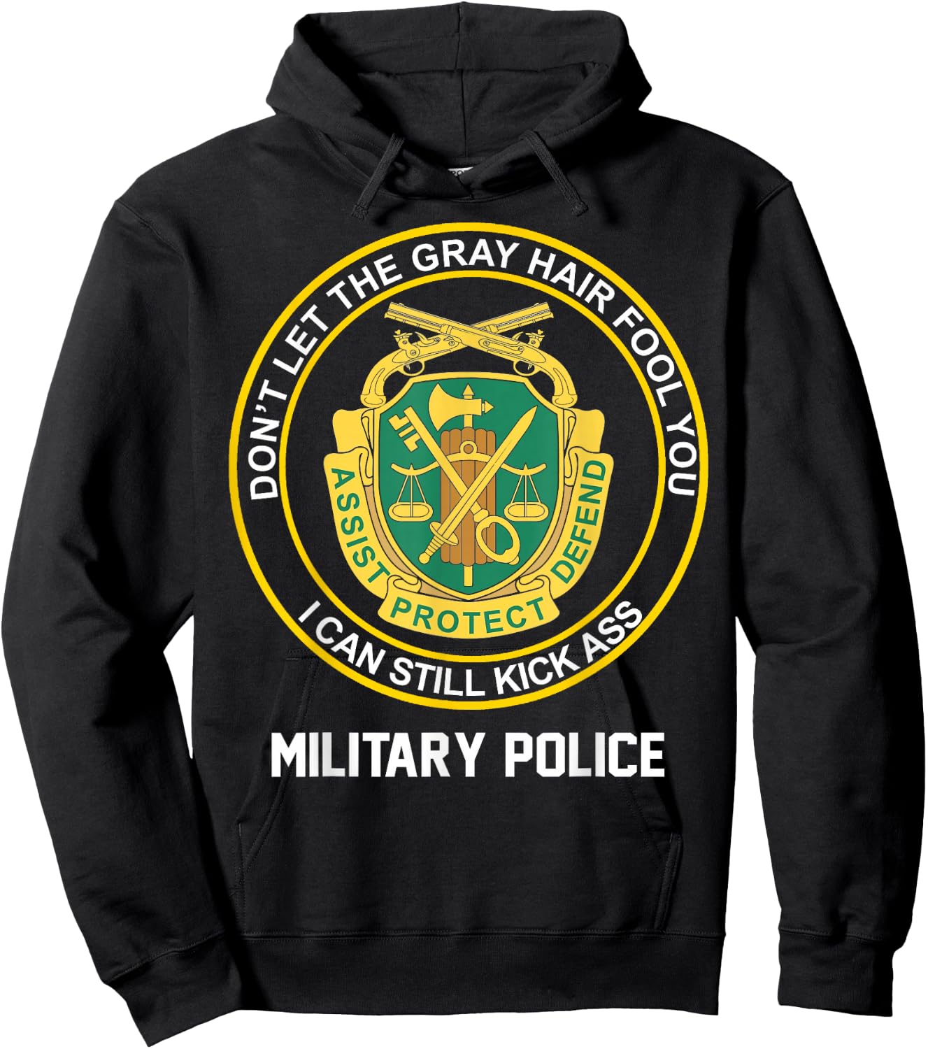 Retired Military Police MP Proud Old Man US Army MP Veteran Hoodie - Hoodie | Black