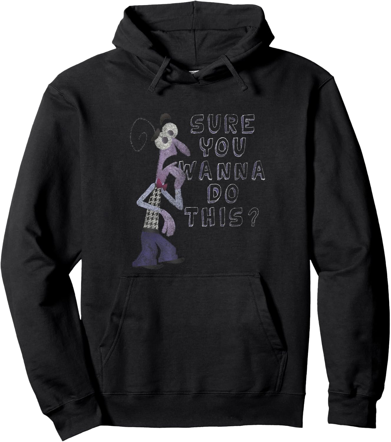 Disney Pixar Inside Out Sure You Wanna Do This Fear Logo Hoodie - Hoodie | Black