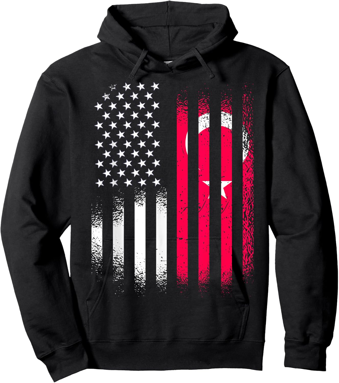 Turkiye American Patriot Grown Country USA Flags Stripes Girls Kids Men Hoodie - Hoodie | Black