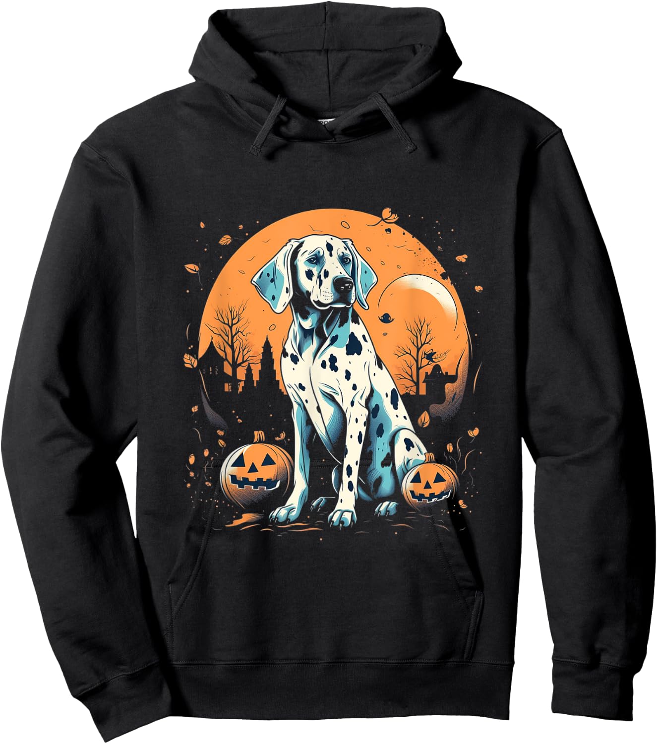 Dalmatian Pumpkin Halloween Costume Dog Puppy Men Women Kids Hoodie - Hoodie | Black