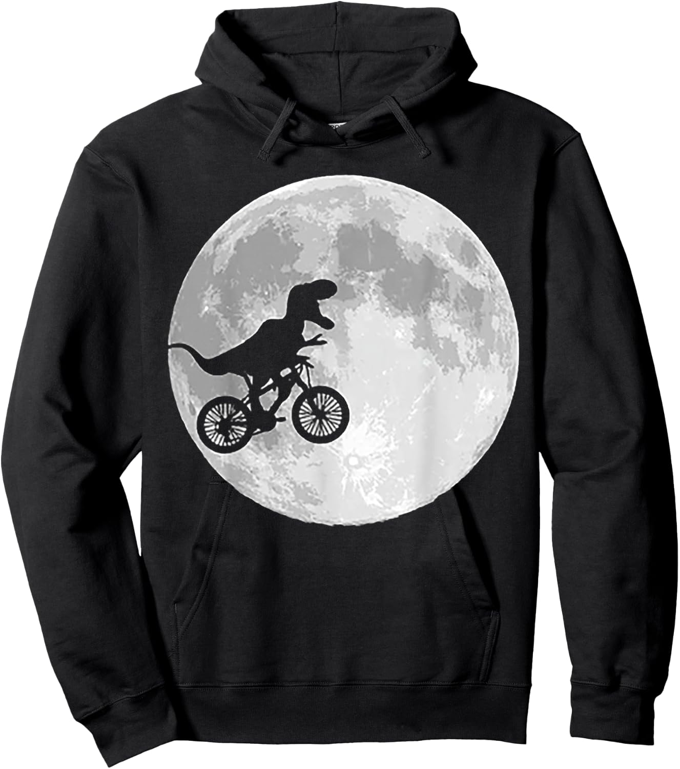 Dinosaur Bike and Moon Hoodie - Hoodie | Black