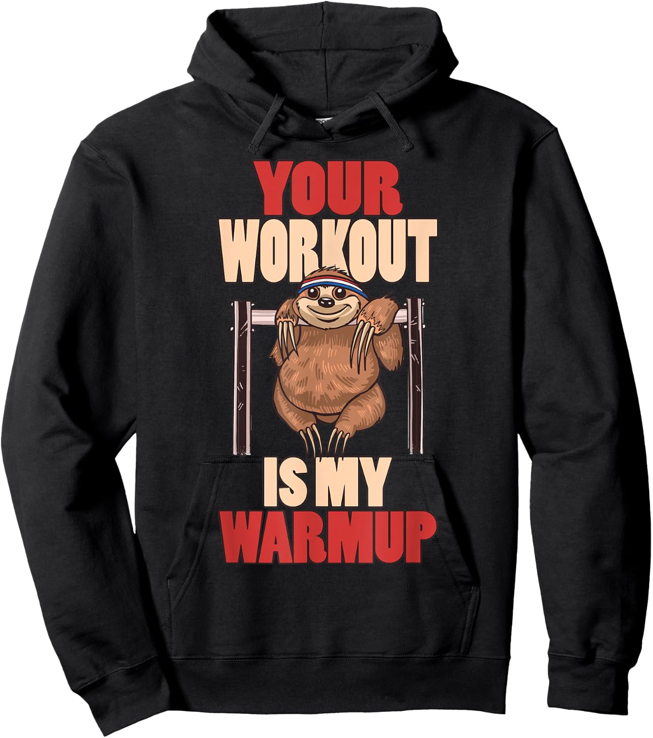 Sporty sloth calisthenic gymnastics Amateur Hoodie - Hoodie | Black