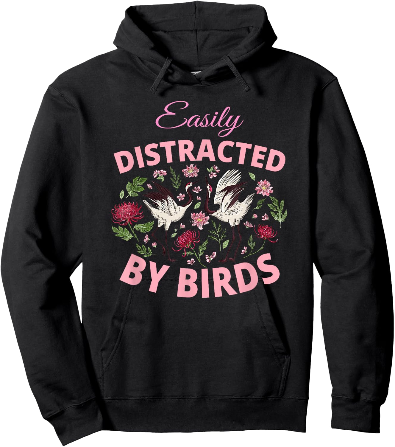 Bird Watching Binoculars Bird Species Distracted Flowers Hoodie - Hoodie | Black